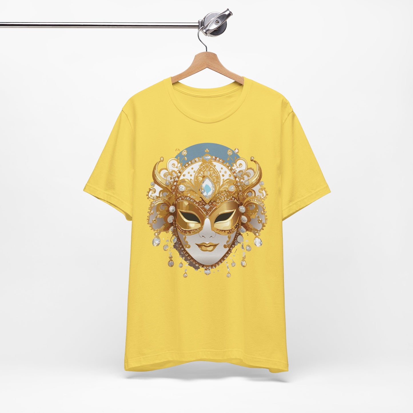 Mask Shirt, Shirt with Mask, Tee Shirt with Gold Face