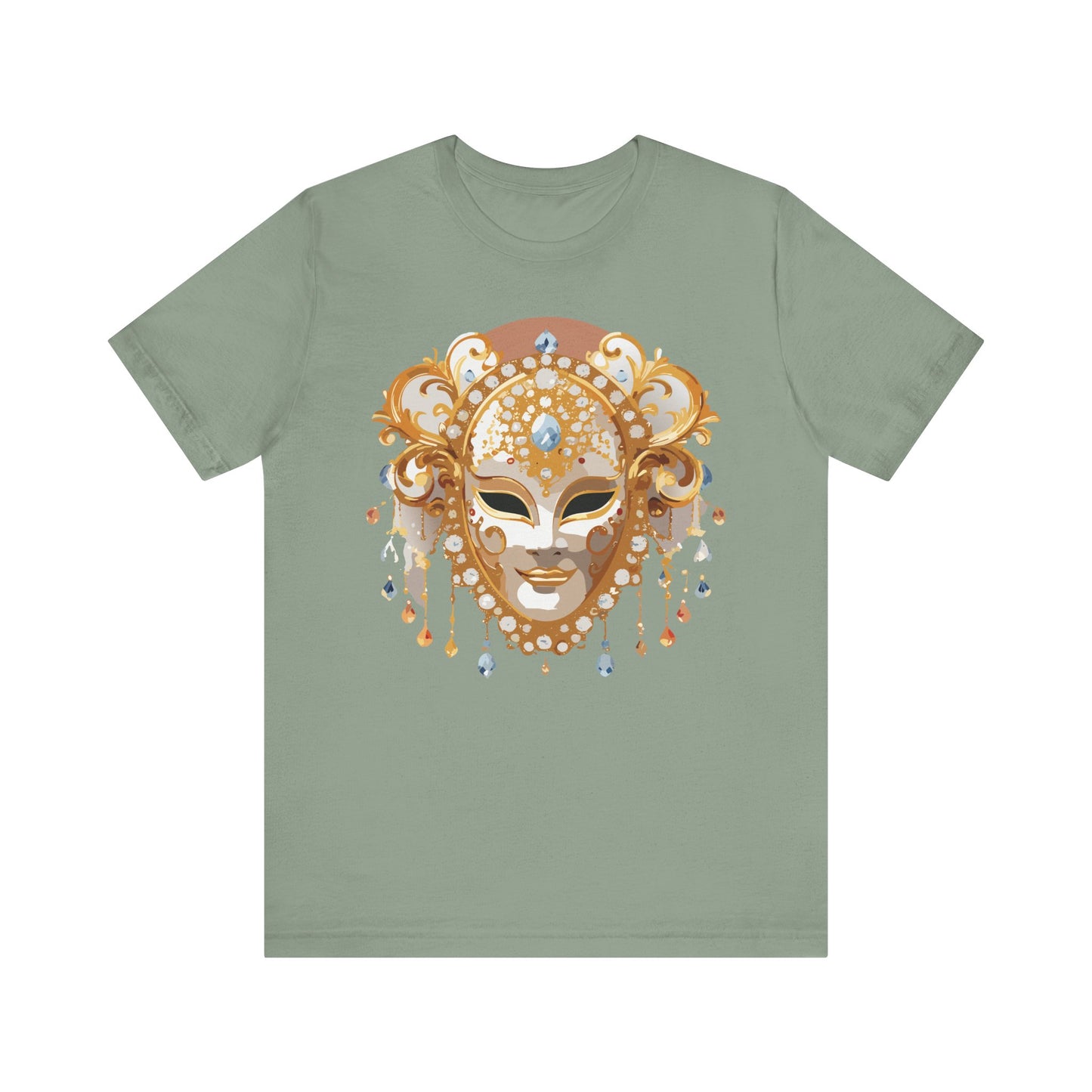 Mask Shirt, Shirt with Mask, Tee Shirt with Gold Face