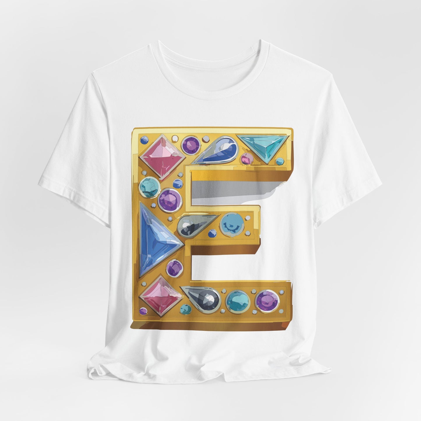 Letter Shirt, Shirt with Letters, Tee Shirt with Gold Letter, Shirt with Antique Letters