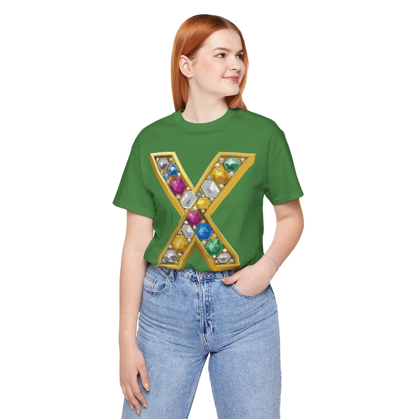 Letter Shirt, Shirt with Letters, Tee Shirt with Gold Letter, Shirt with Antique Letters
