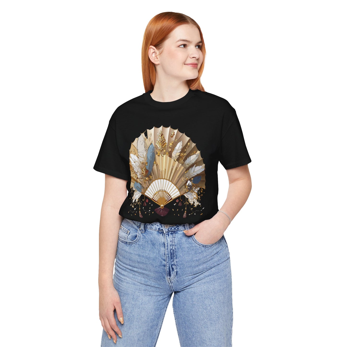 Fan shirt, Shirt with Fan, Tee Shirt with Gold Blower