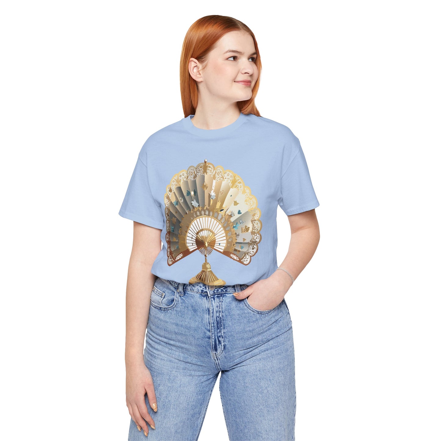 Fan shirt, Shirt with Fan, Tee Shirt with Gold Blower