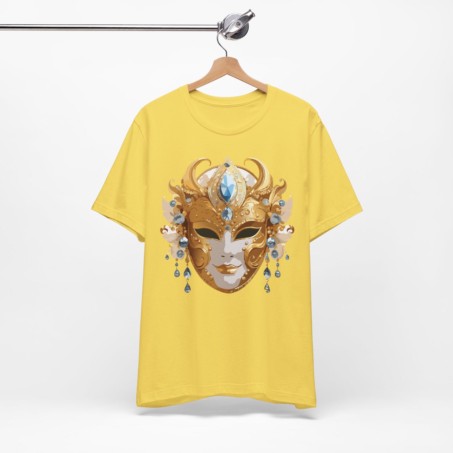Mask Shirt, Shirt with Mask, Tee Shirt with Gold Face