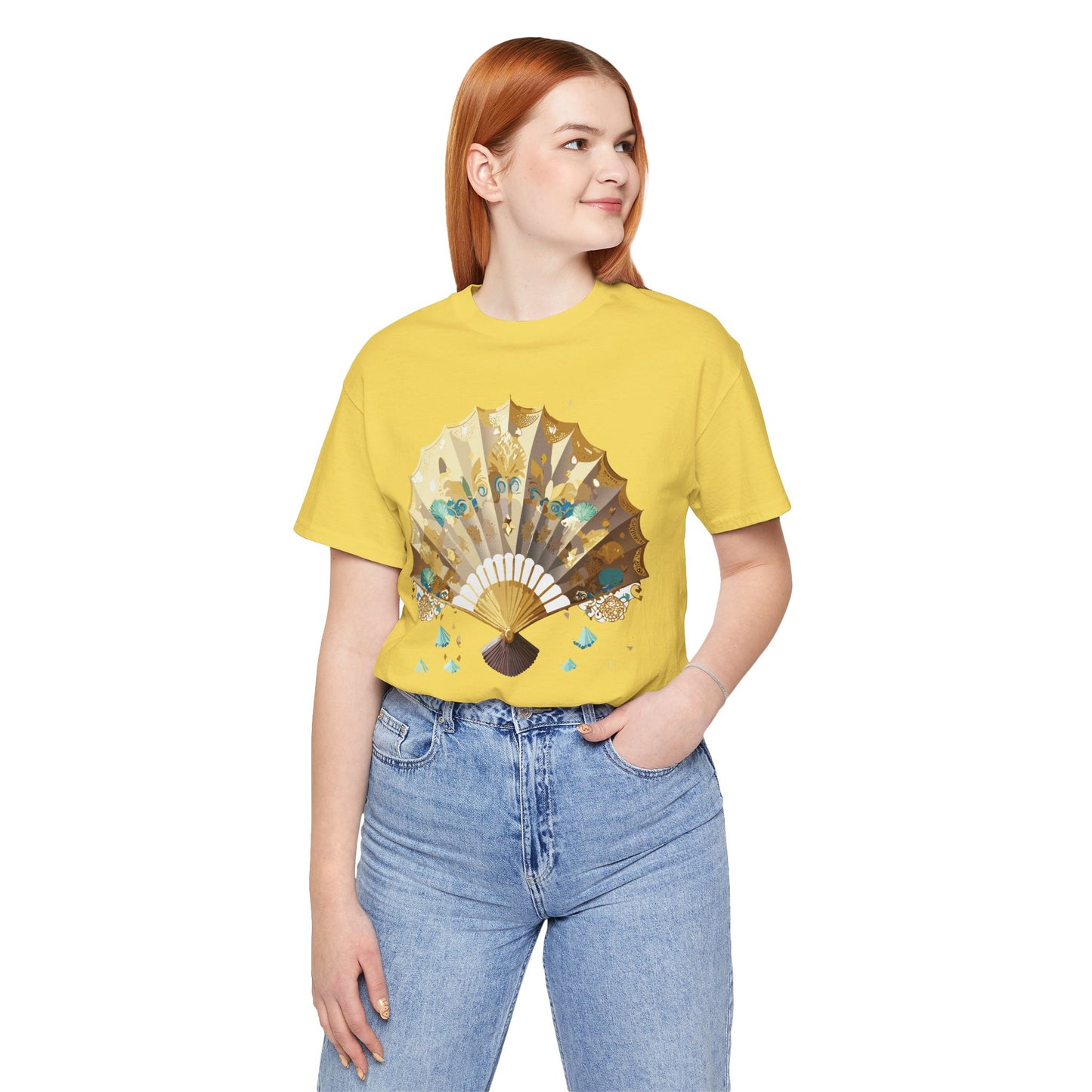 Fan shirt, Shirt with Fan, Tee Shirt with Gold Blower