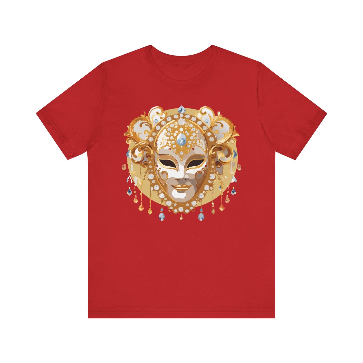 Mask Shirt, Shirt with Mask, Tee Shirt with Gold Face
