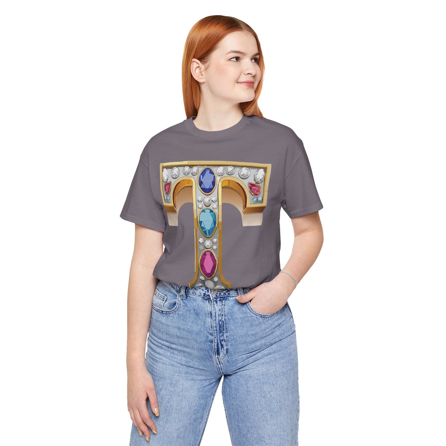 Letter Shirt, Shirt with Letters, Tee Shirt with Gold Letter, Shirt with Antique Letters