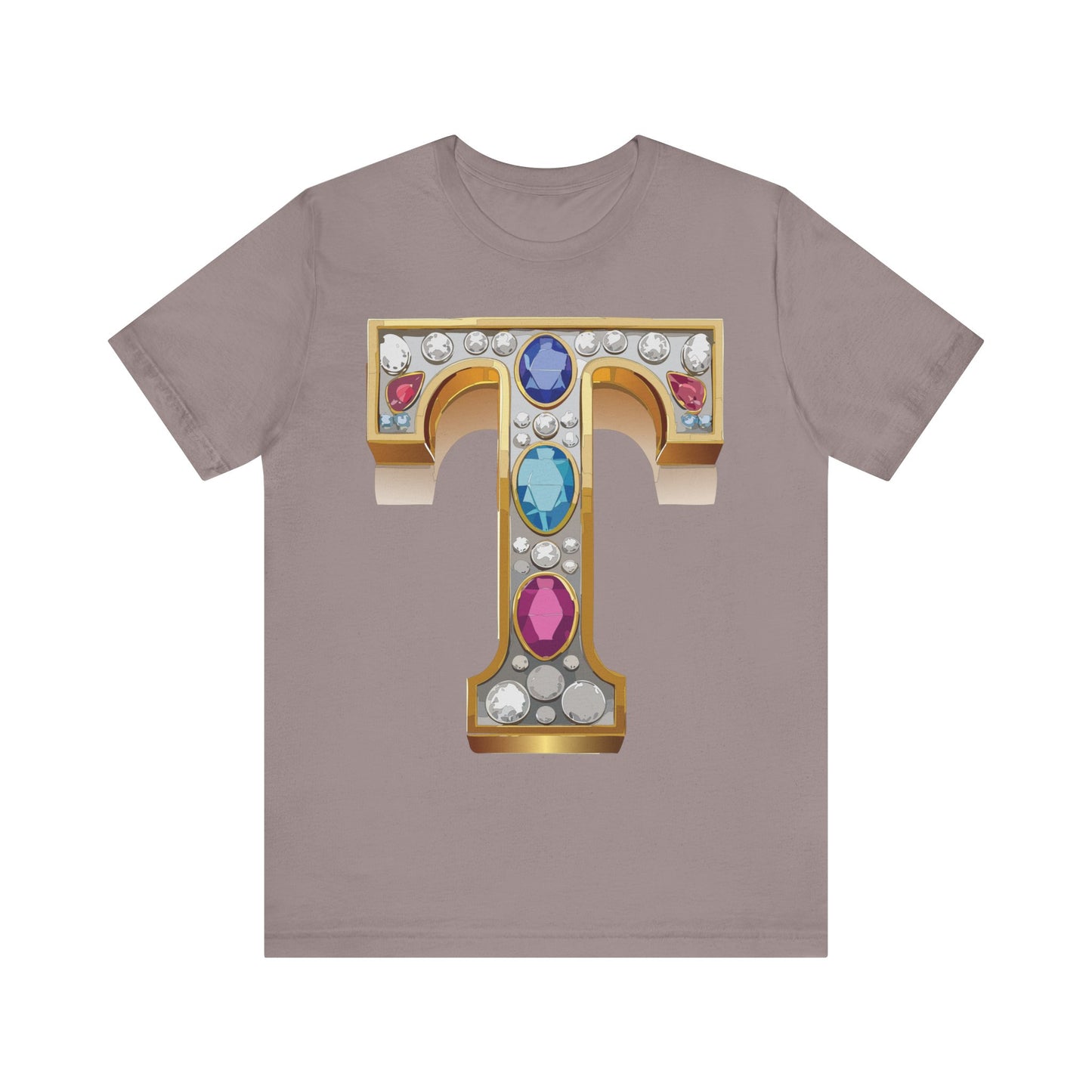Letter Shirt, Shirt with Letters, Tee Shirt with Gold Letter, Shirt with Antique Letters