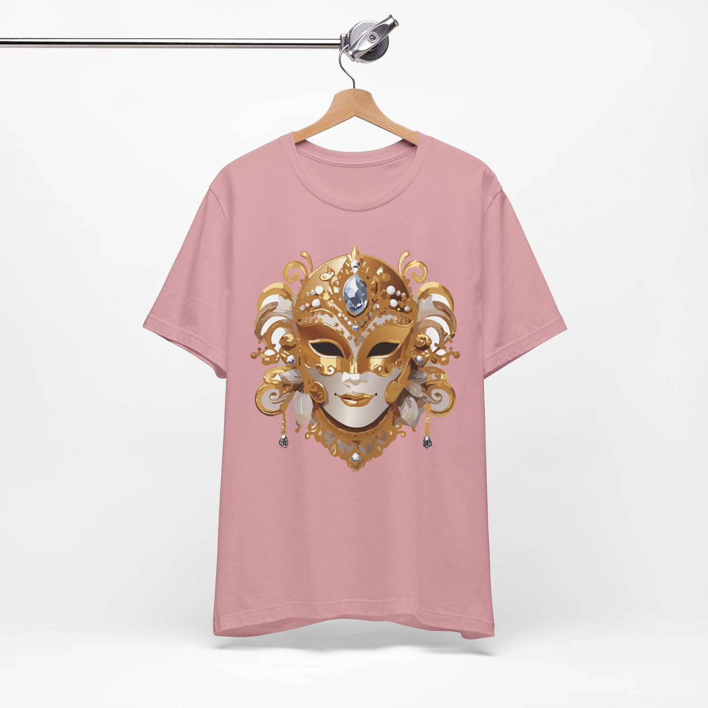Mask Shirt, Shirt with Mask, Tee Shirt with Gold Face