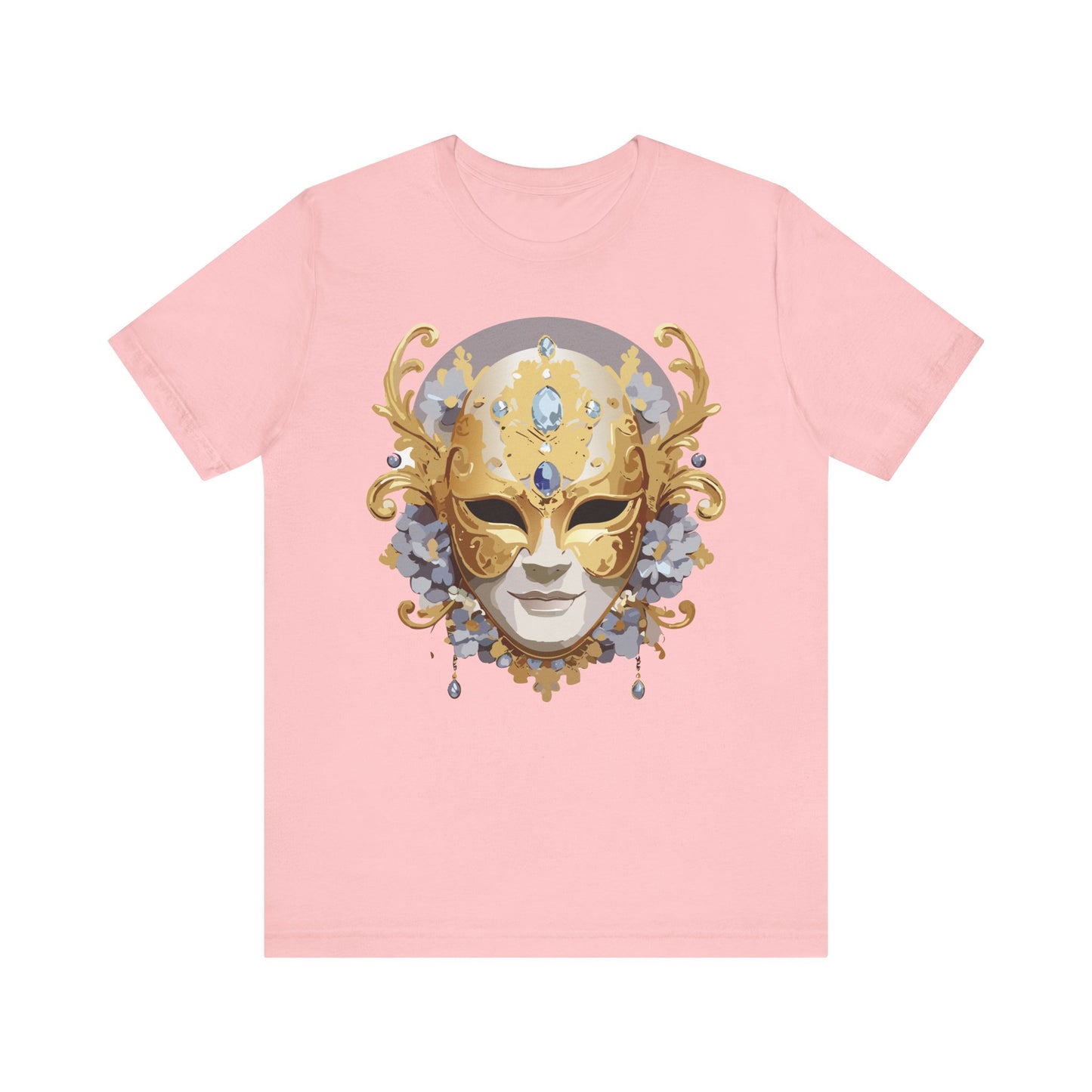 Mask Shirt, Shirt with Mask, Tee Shirt with Gold Face