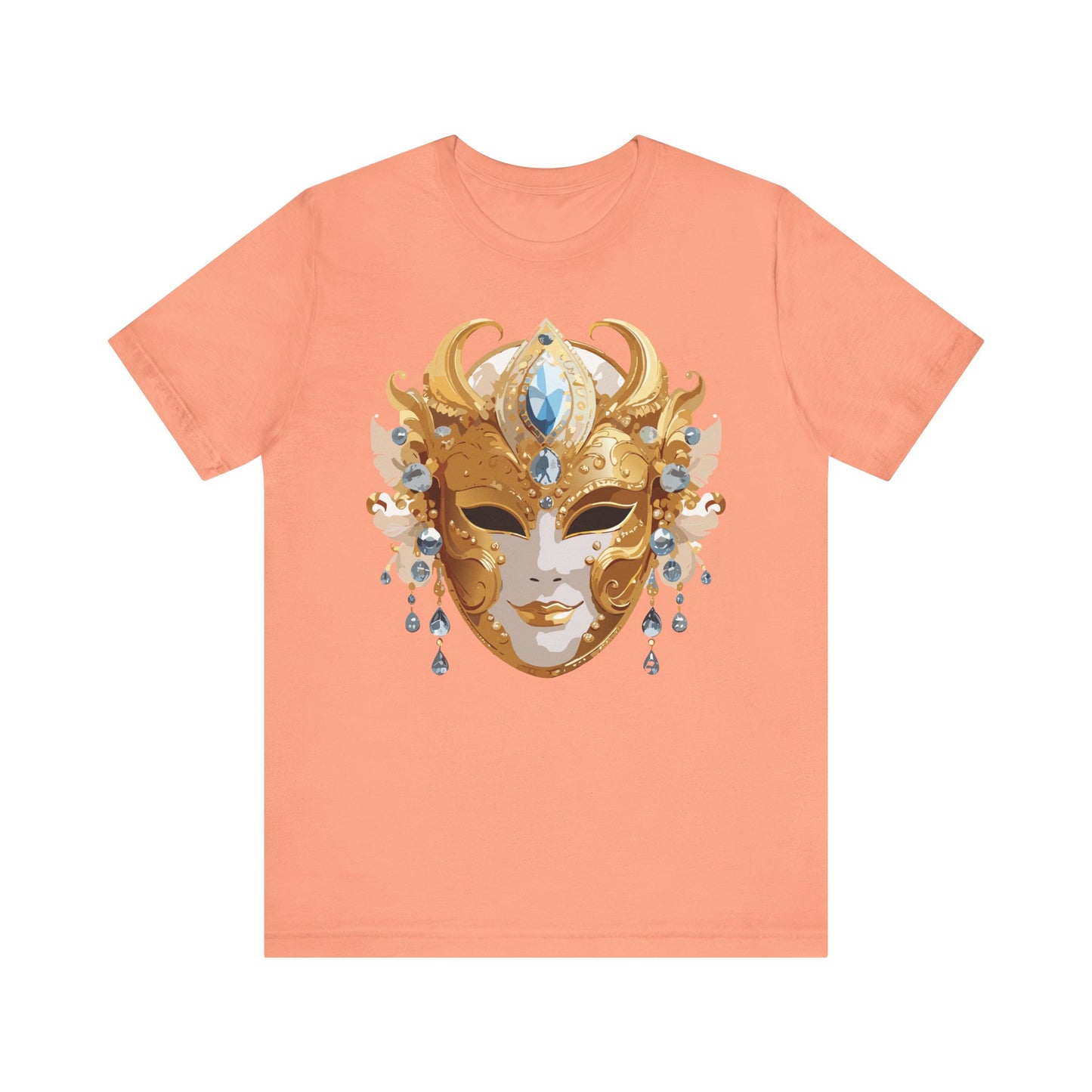 Mask Shirt, Shirt with Mask, Tee Shirt with Gold Face