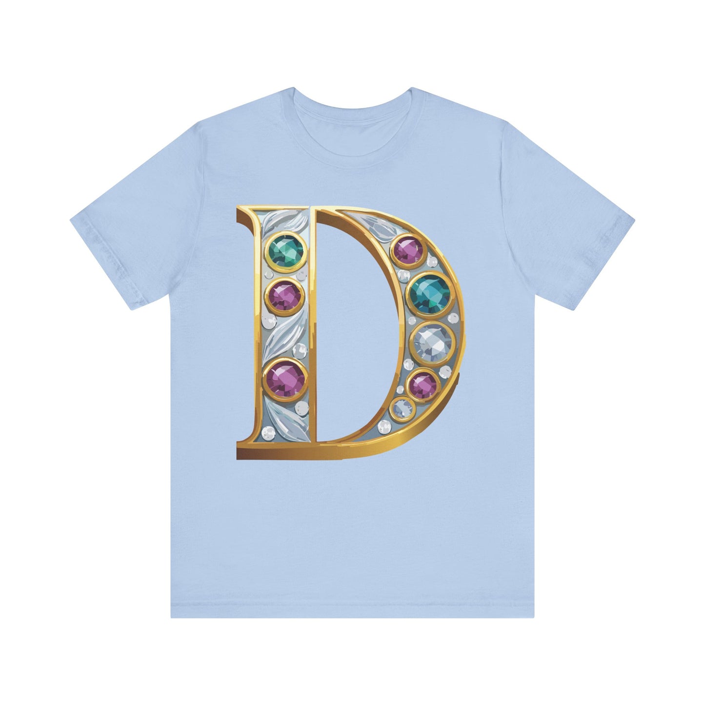 Letter Shirt, Shirt with Letters, Tee Shirt with Gold Letter, Shirt with Antique Letters