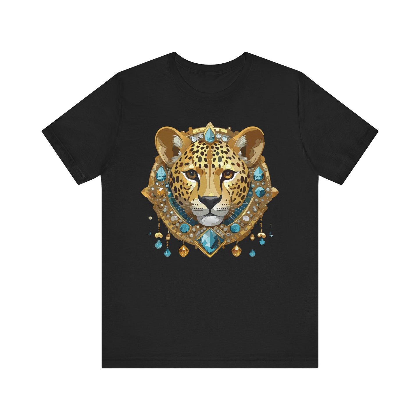 Animal Shirt, Shirt with Animal, Tee Shirt with Gold Animal Medal, Shirt with Antique Animal Medallion