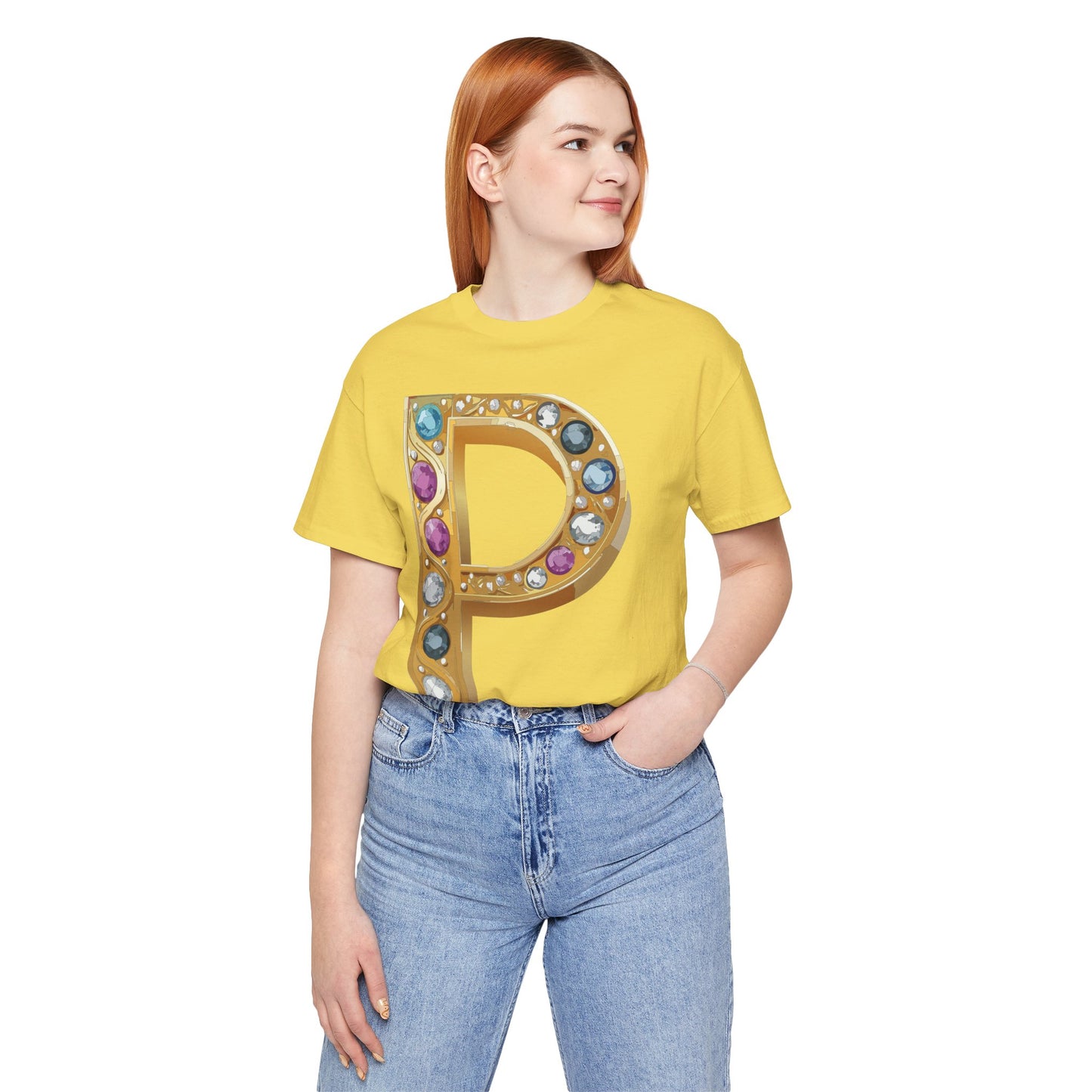 Letter Shirt, Shirt with Letters, Tee Shirt with Gold Letter, Shirt with Antique Letters