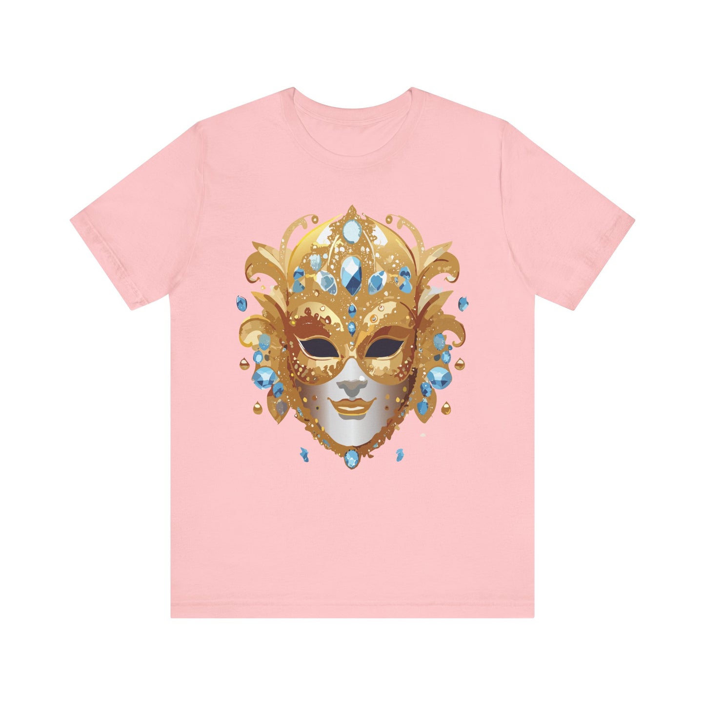 Mask Shirt, Shirt with Mask, Tee Shirt with Gold Face