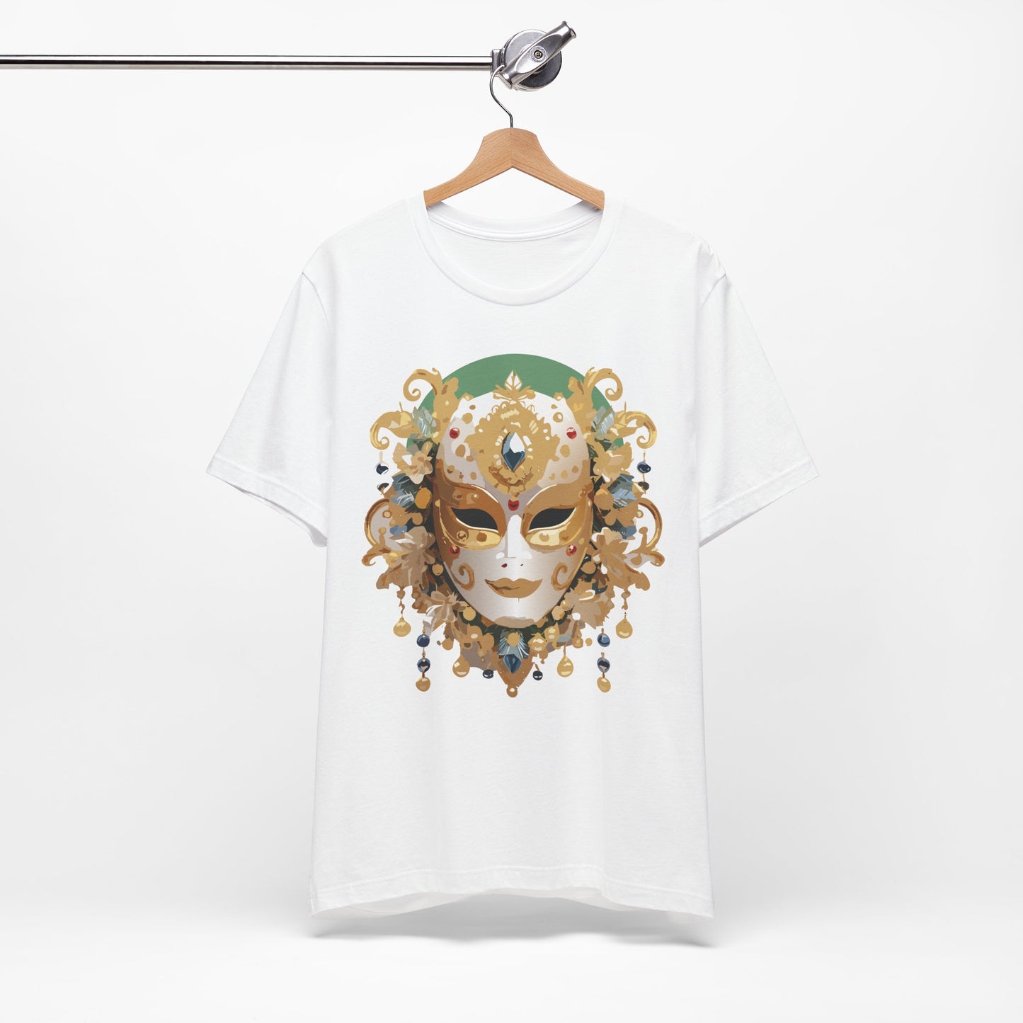 Mask Shirt, Shirt with Mask, Tee Shirt with Gold Face