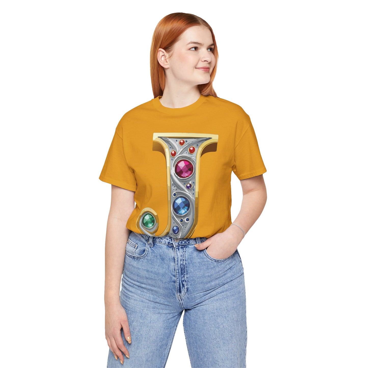 Letter Shirt, Shirt with Letters, Tee Shirt with Gold Letter, Shirt with Antique Letters