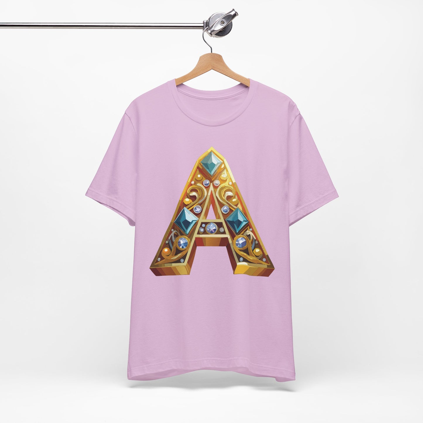 Letter Shirt, Shirt with Letters, Tee Shirt with Gold Letter, Shirt with Antique Letters