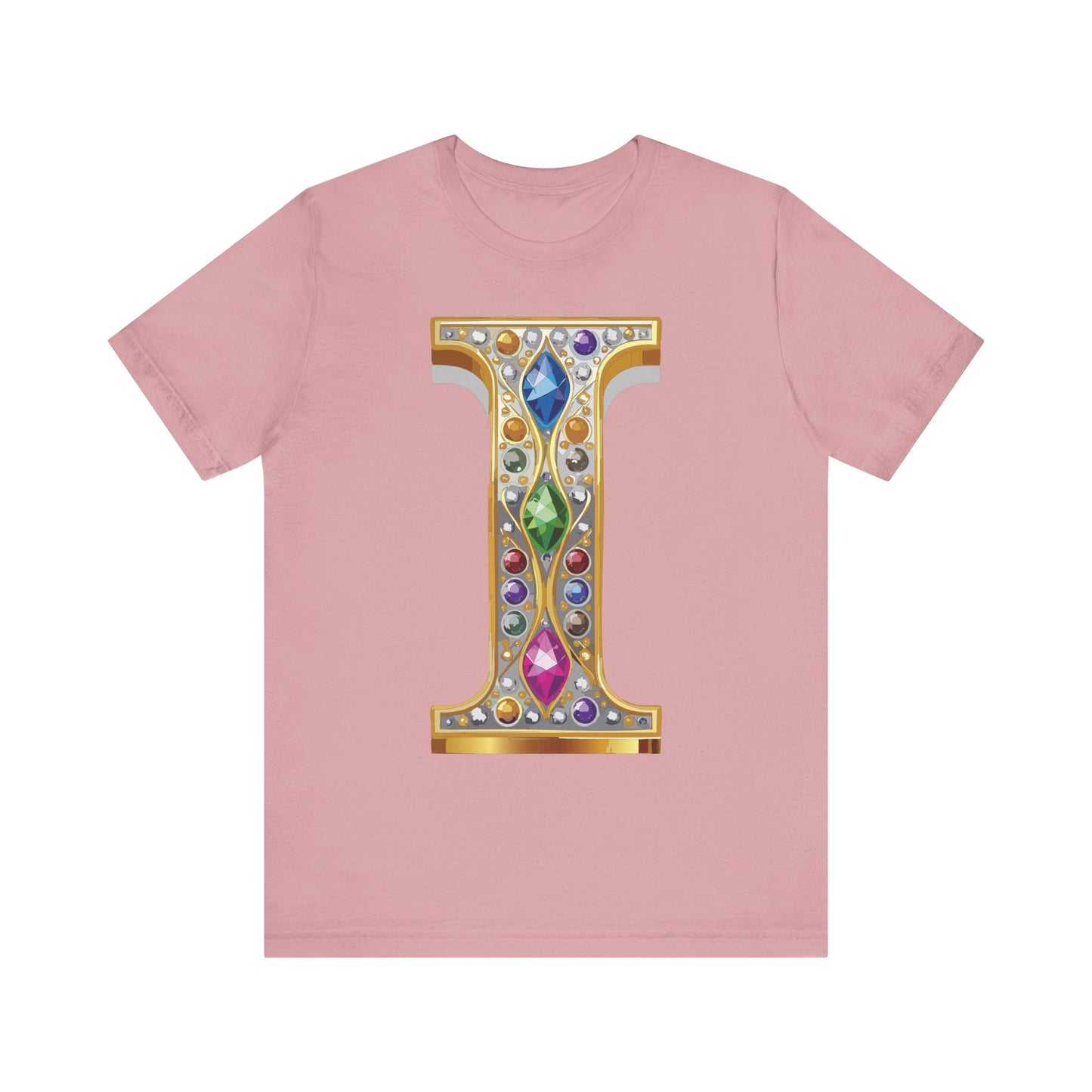 Letter Shirt, Shirt with Letters, Tee Shirt with Gold Letter, Shirt with Antique Letters