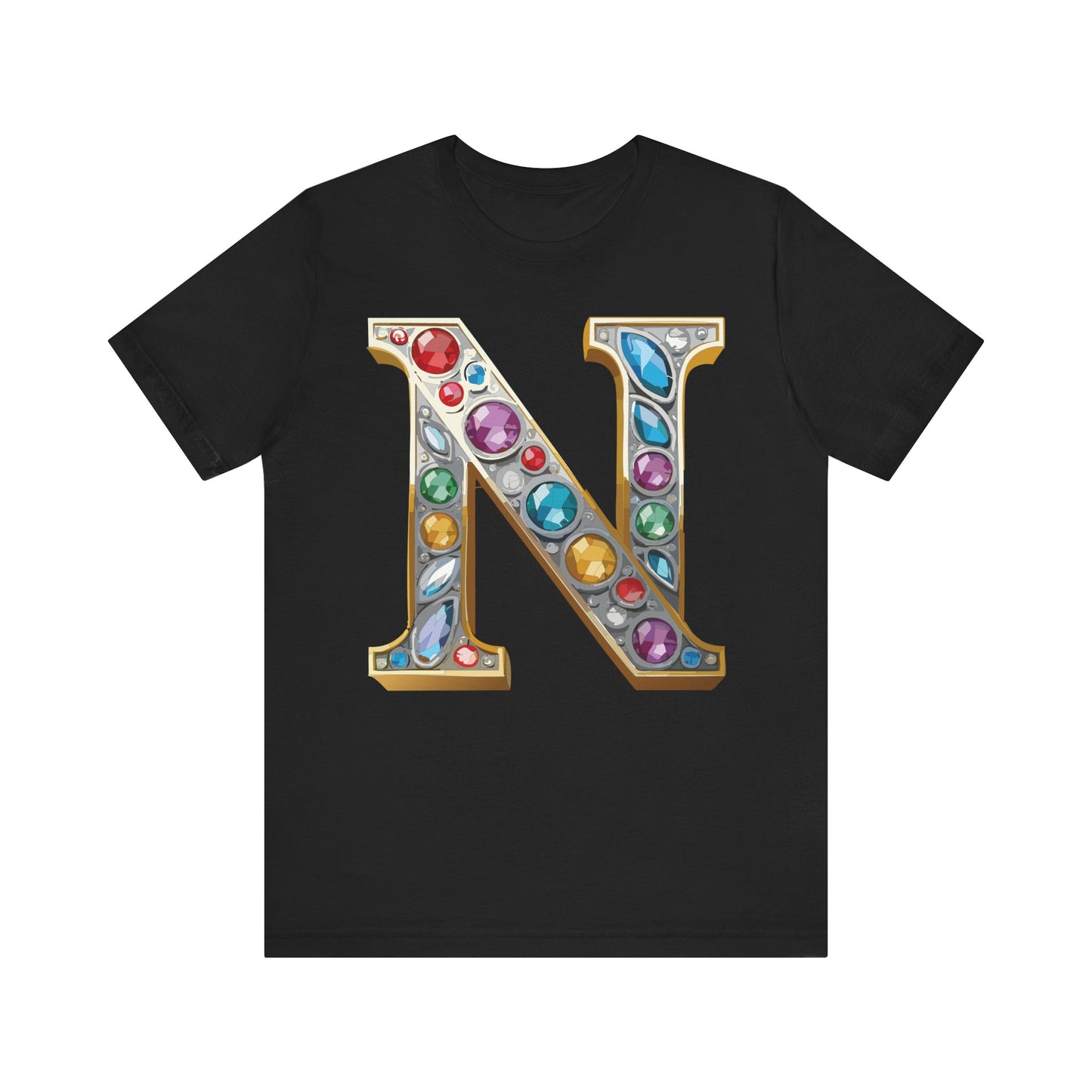 Letter Shirt, Shirt with Letters, Tee Shirt with Gold Letter, Shirt with Antique Letters
