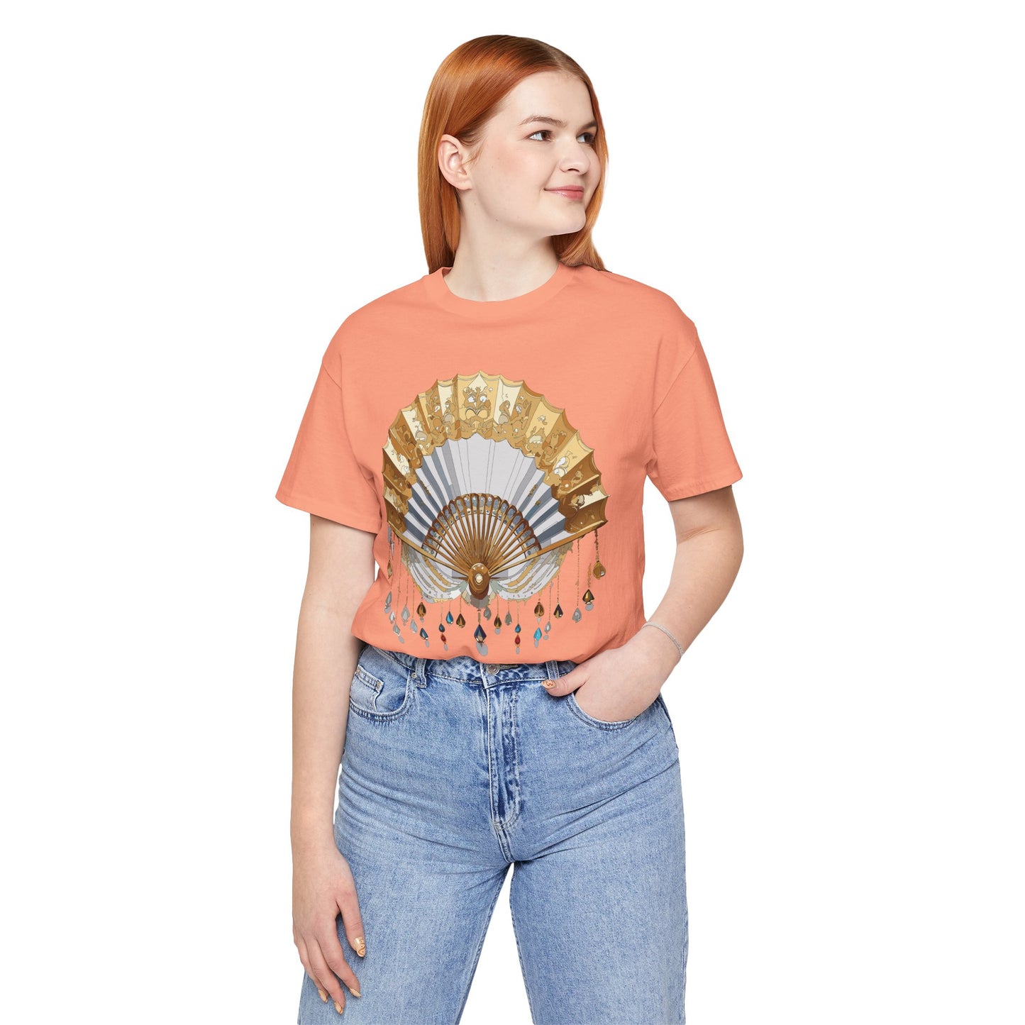 Fan shirt, Shirt with Fan, Tee Shirt with Gold Blower