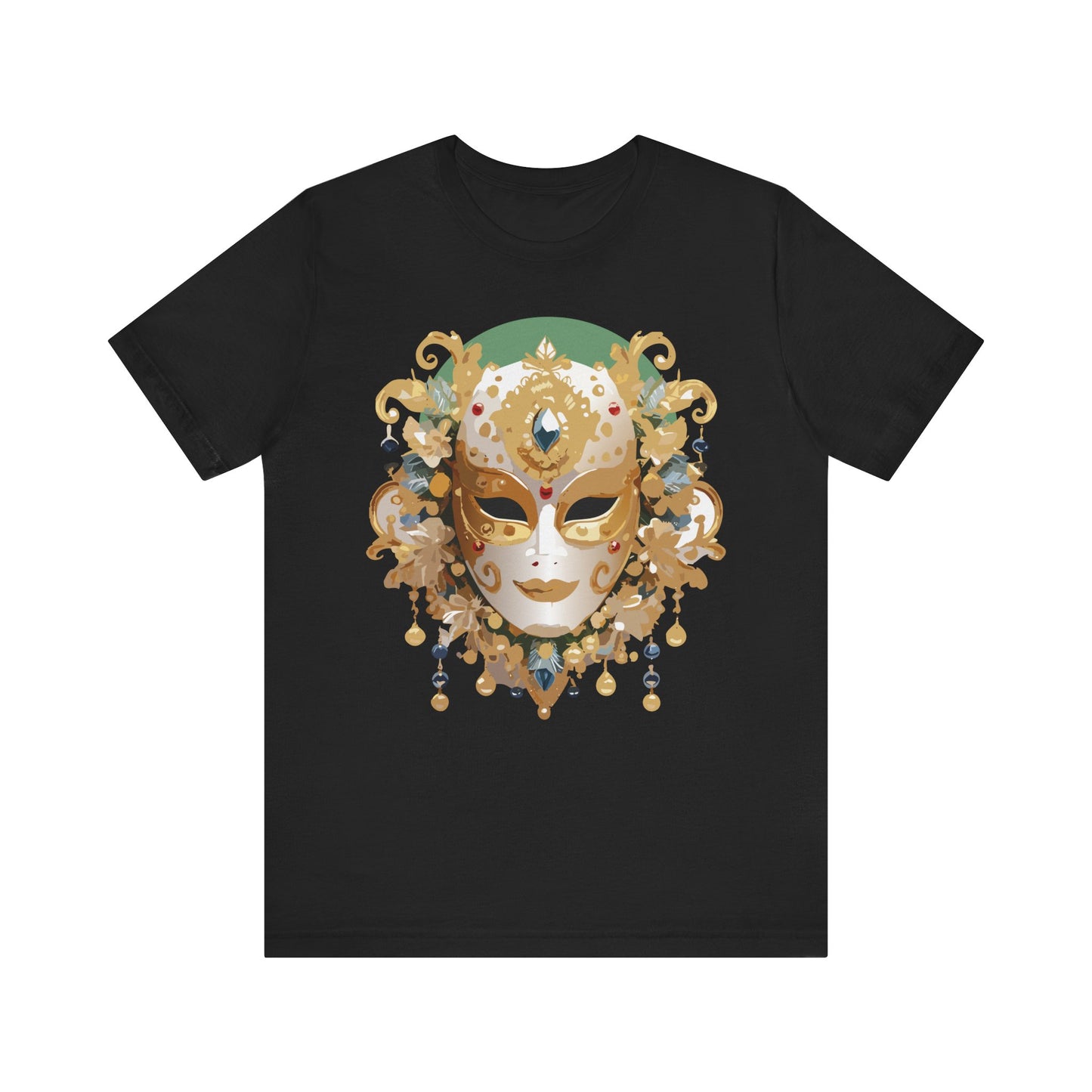Mask Shirt, Shirt with Mask, Tee Shirt with Gold Face