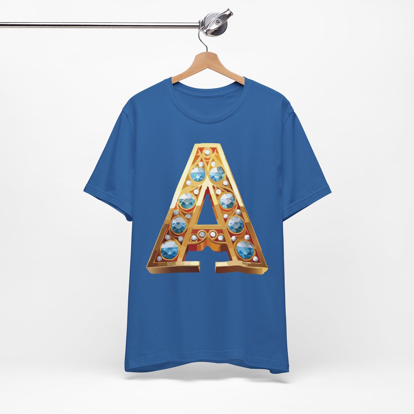 Letter Shirt, Shirt with Letters, Tee Shirt with Gold Letter, Shirt with Antique Letters