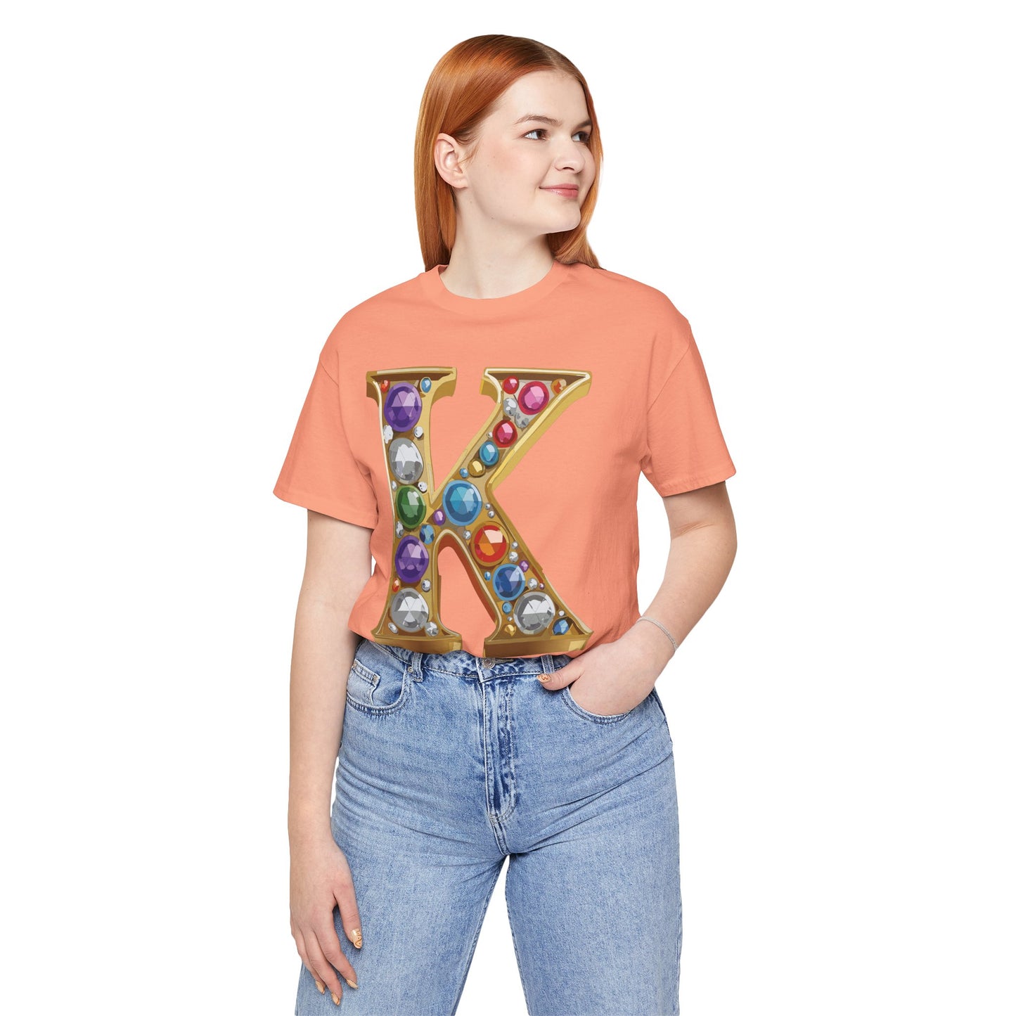 Letter Shirt, Shirt with Letters, Tee Shirt with Gold Letter, Shirt with Antique Letters