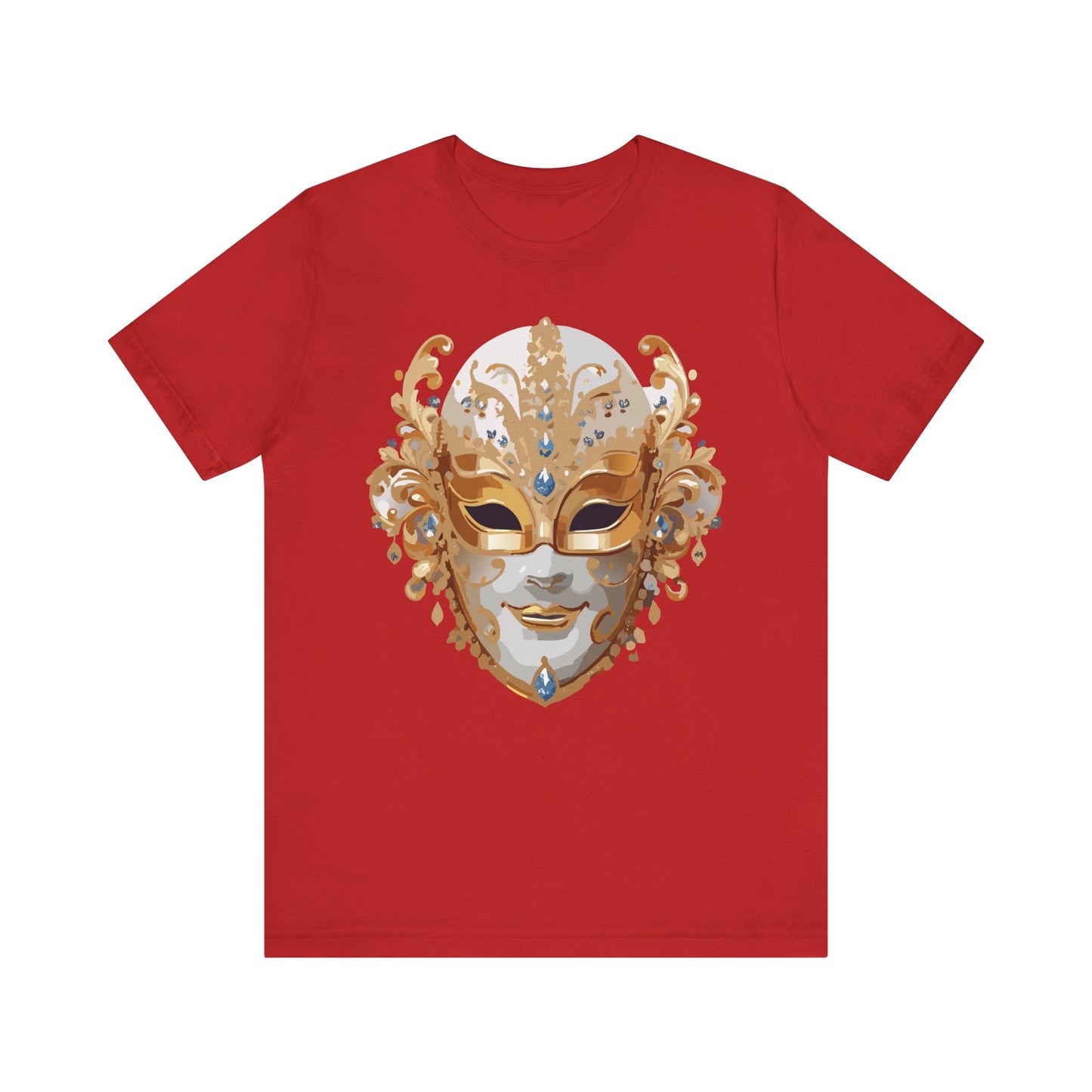 Mask Shirt, Shirt with Mask, Tee Shirt with Gold Face
