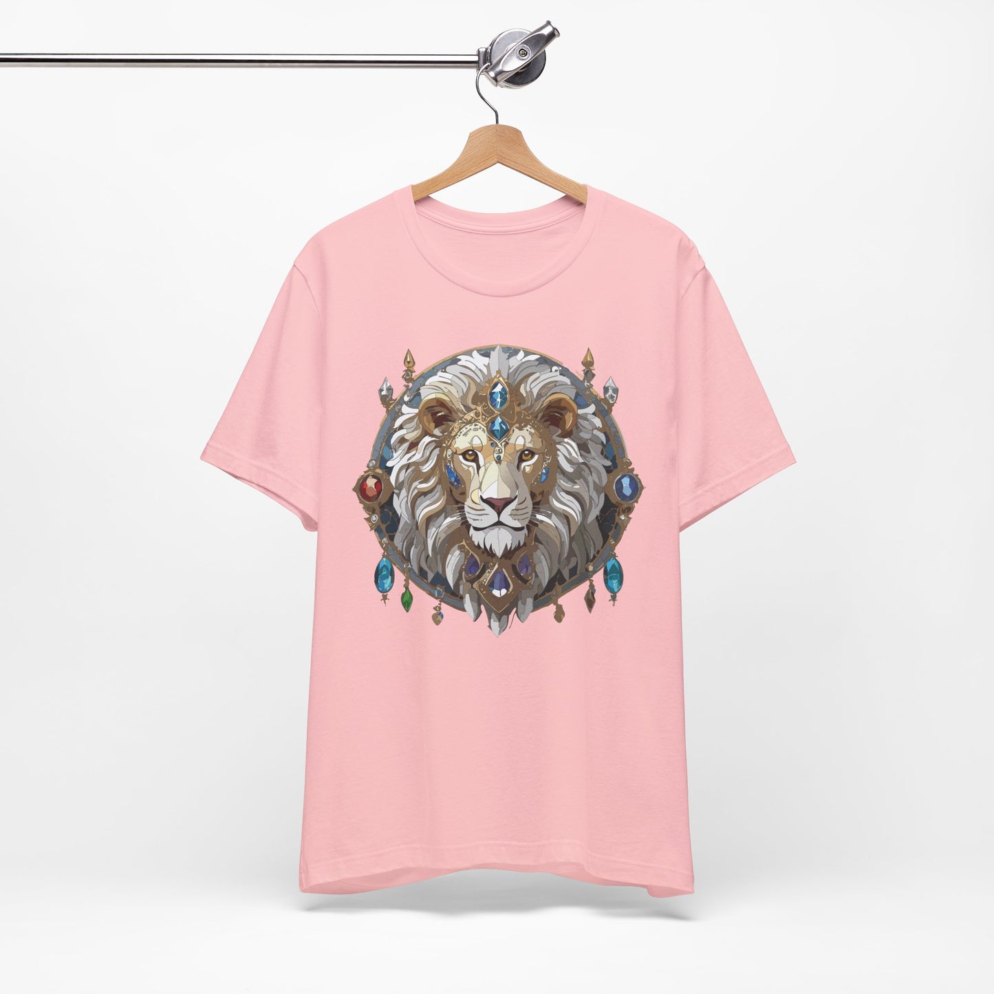 Animal Shirt, Shirt with Animal, Tee Shirt with Gold Animal Medal, Shirt with Antique Animal Medallion