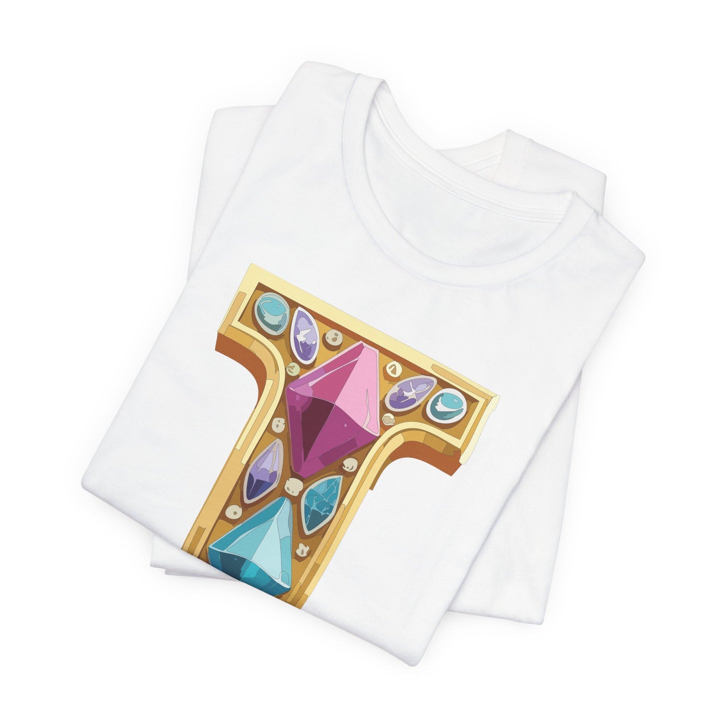 Letter Shirt, Shirt with Letters, Tee Shirt with Gold Letter, Shirt with Antique Letters
