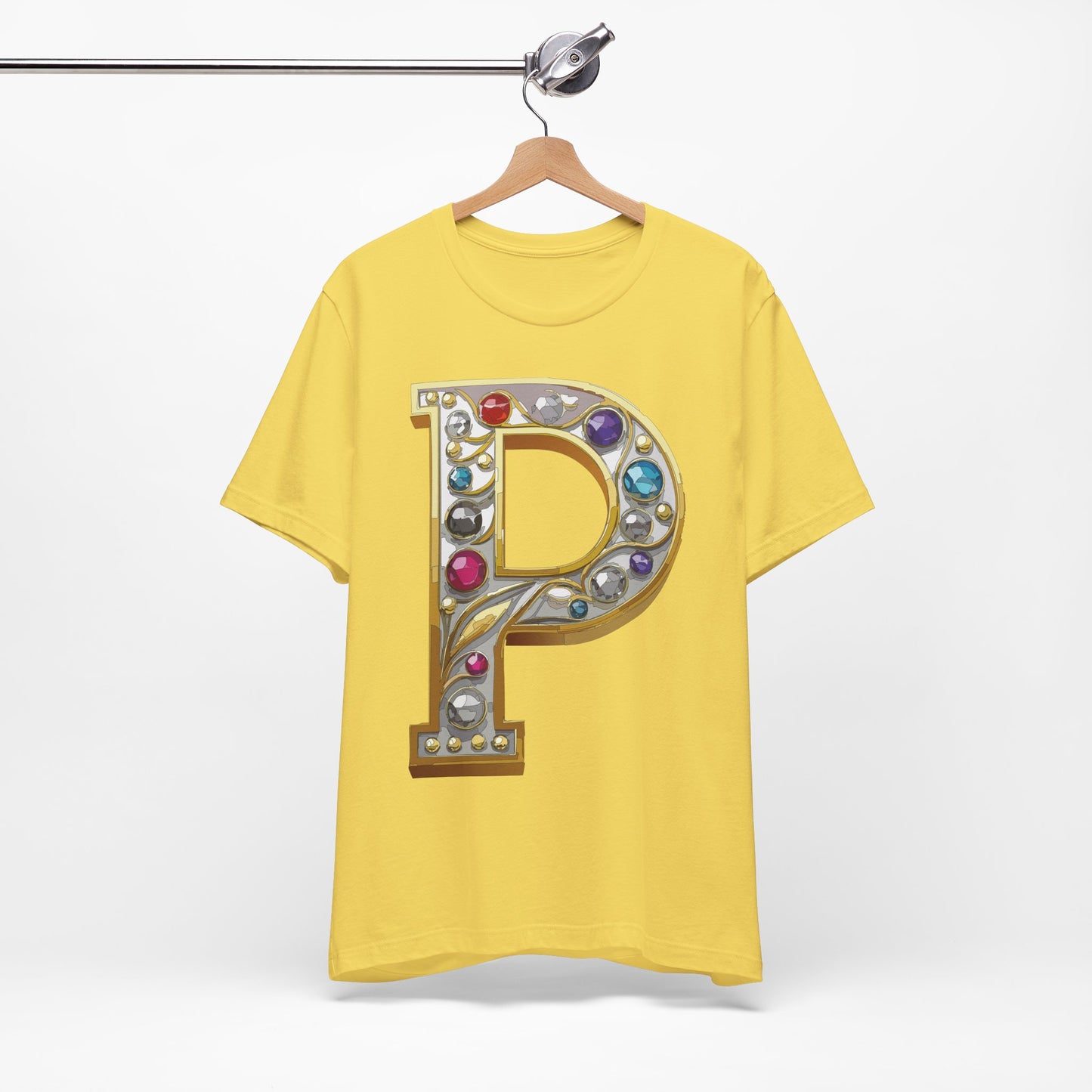 Letter Shirt, Shirt with Letters, Tee Shirt with Gold Letter, Shirt with Antique Letters
