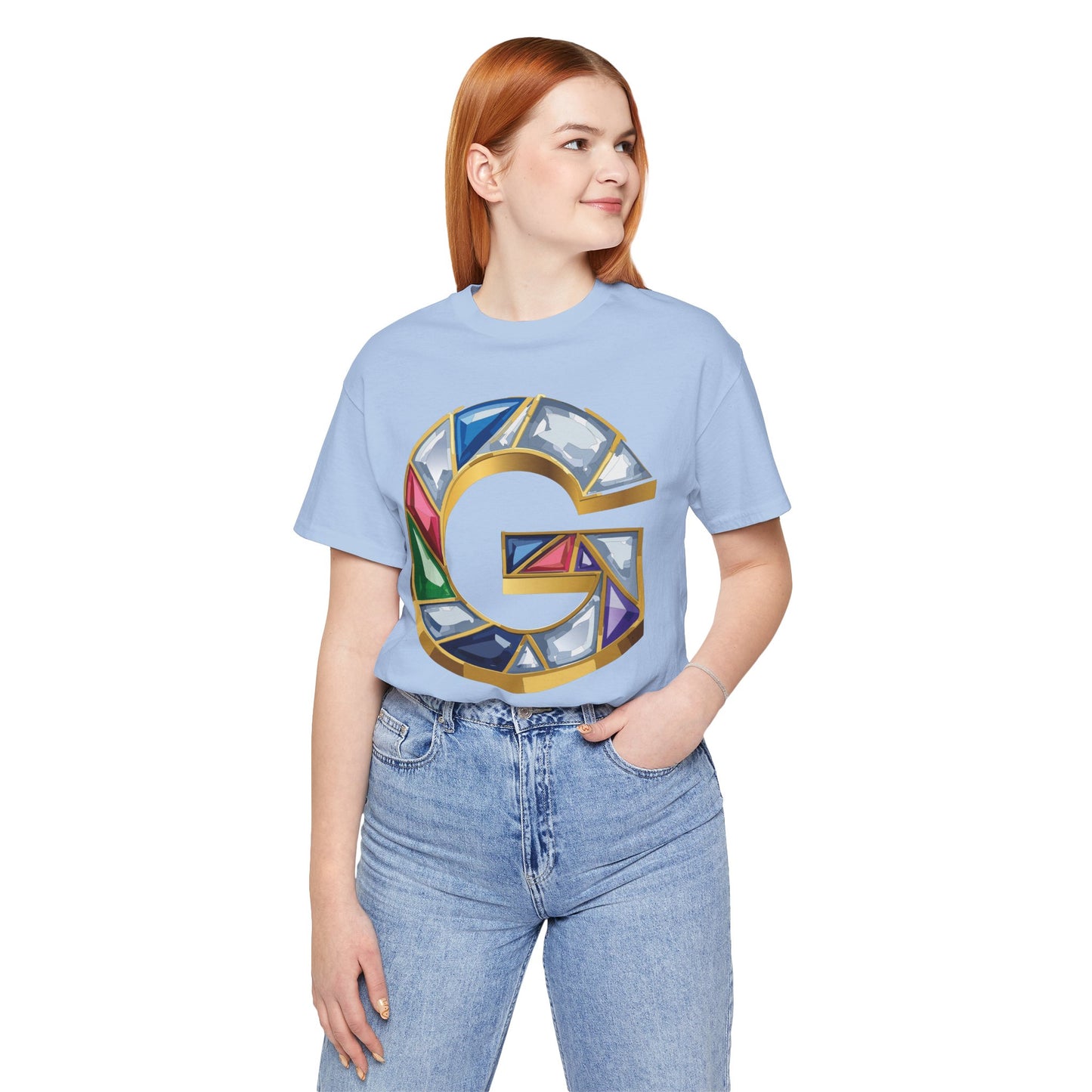 Letter Shirt, Shirt with Letters, Tee Shirt with Gold Letter, Shirt with Antique Letters