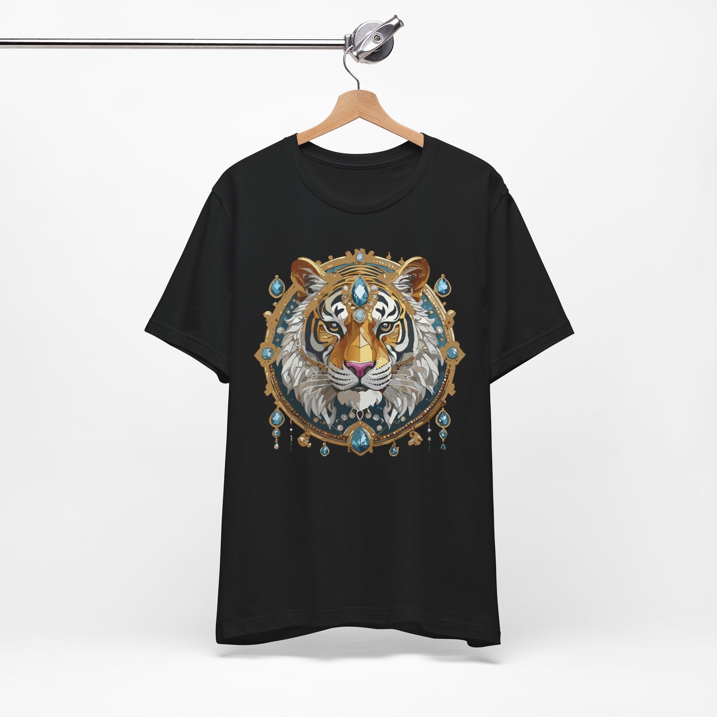 Animal Shirt, Shirt with Animal, Tee Shirt with Gold Animal Medal, Shirt with Antique Animal Medallion