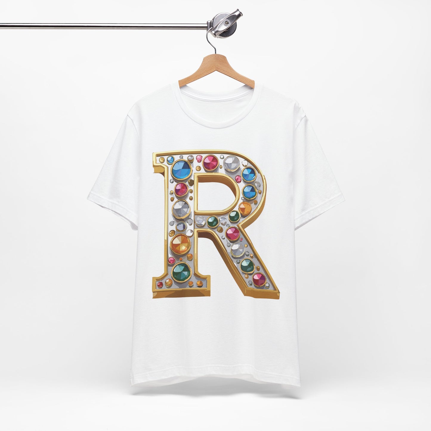 Letter Shirt, Shirt with Letters, Tee Shirt with Gold Letter, Shirt with Antique Letters