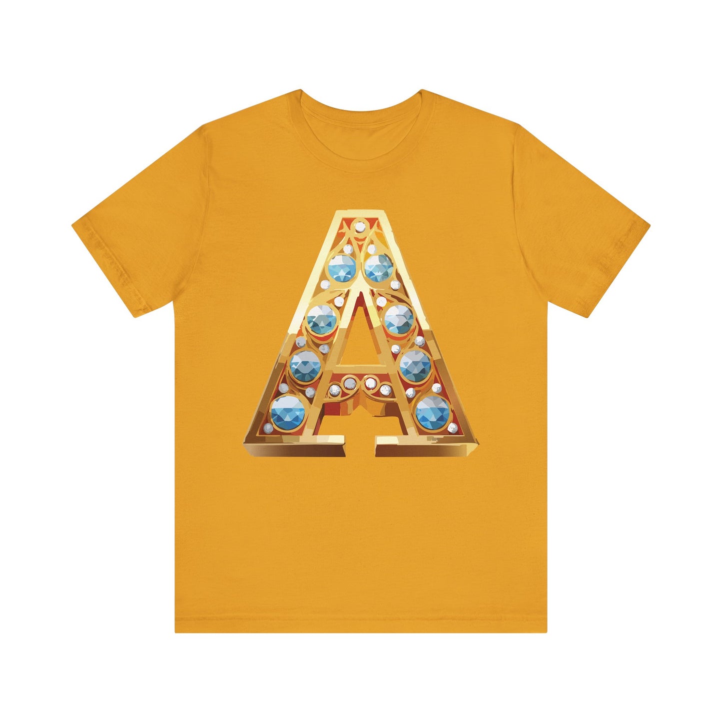 Letter Shirt, Shirt with Letters, Tee Shirt with Gold Letter, Shirt with Antique Letters