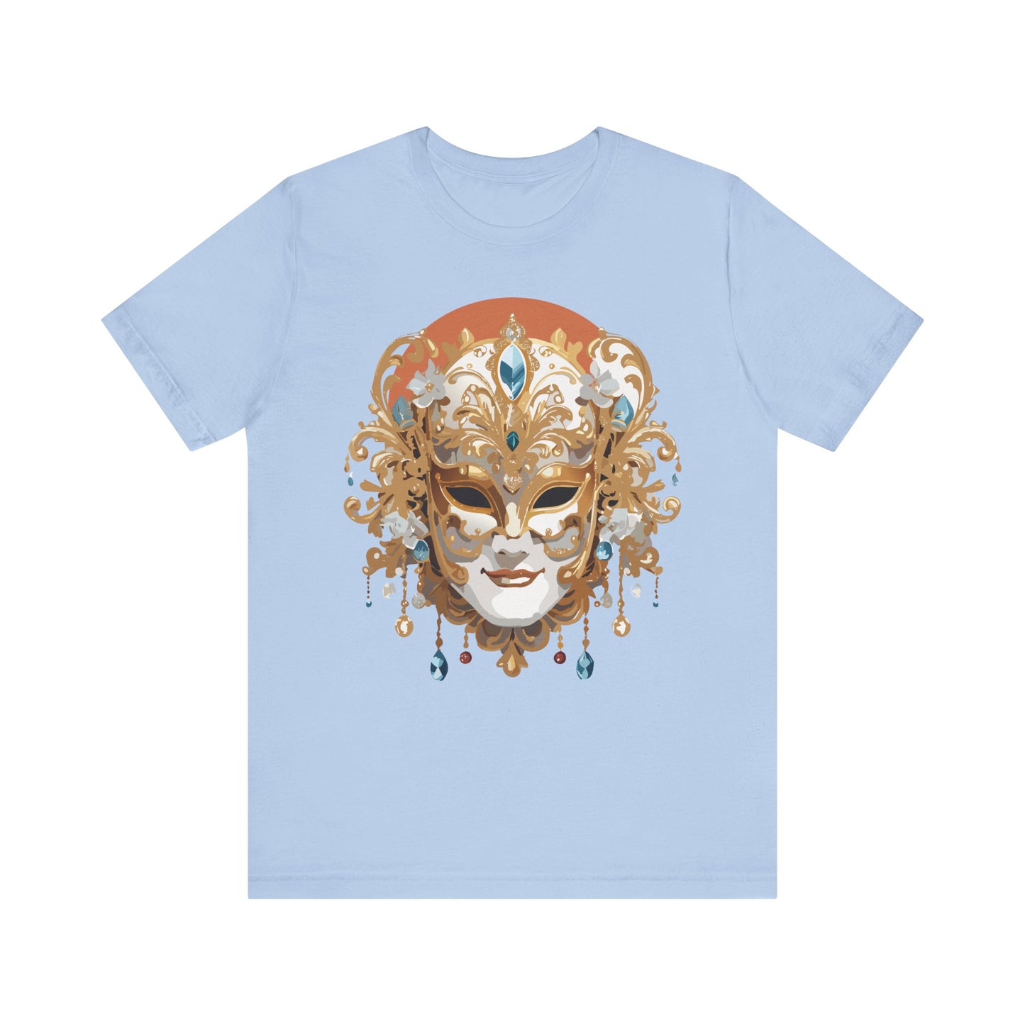 Mask Shirt, Shirt with Mask, Tee Shirt with Gold Face