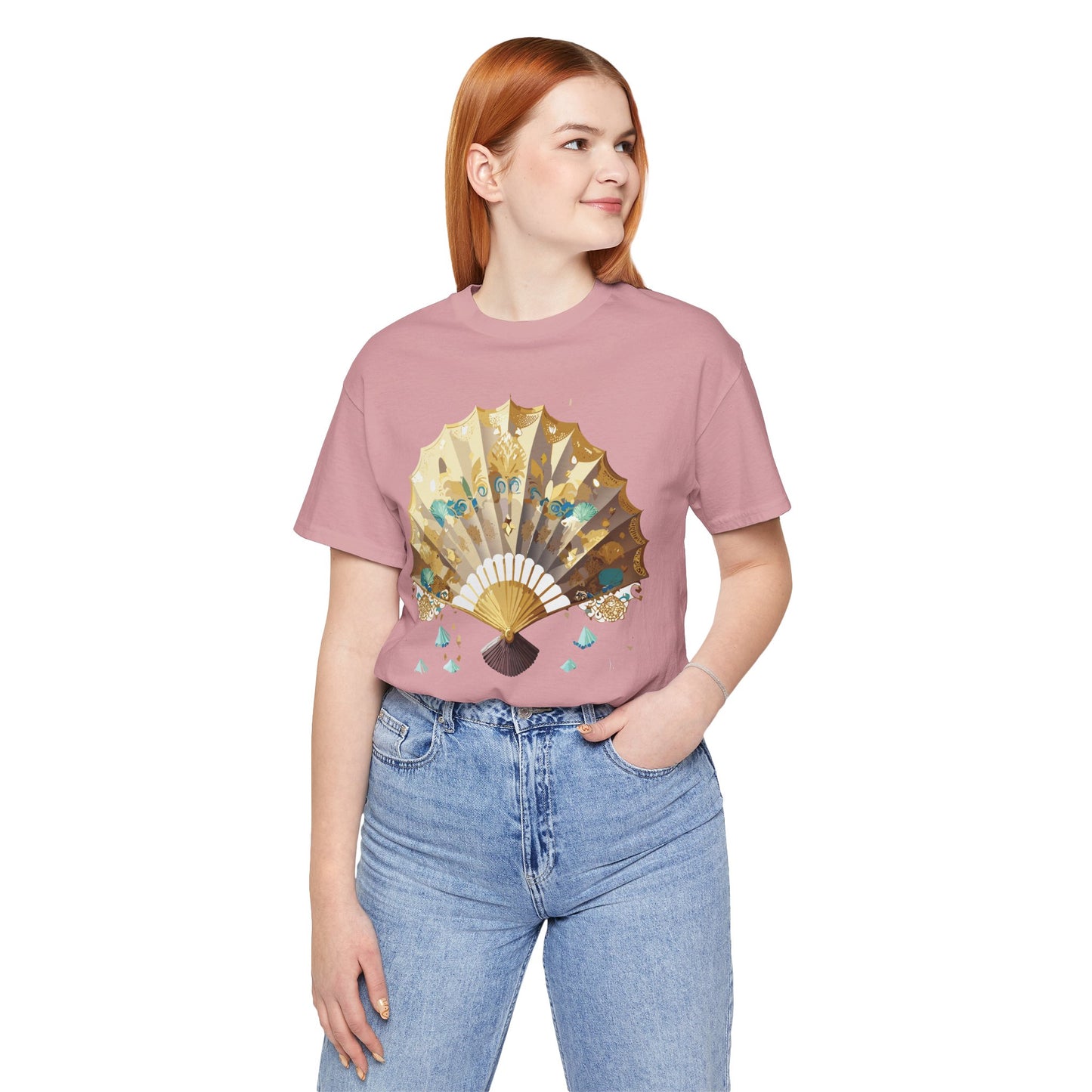Fan shirt, Shirt with Fan, Tee Shirt with Gold Blower