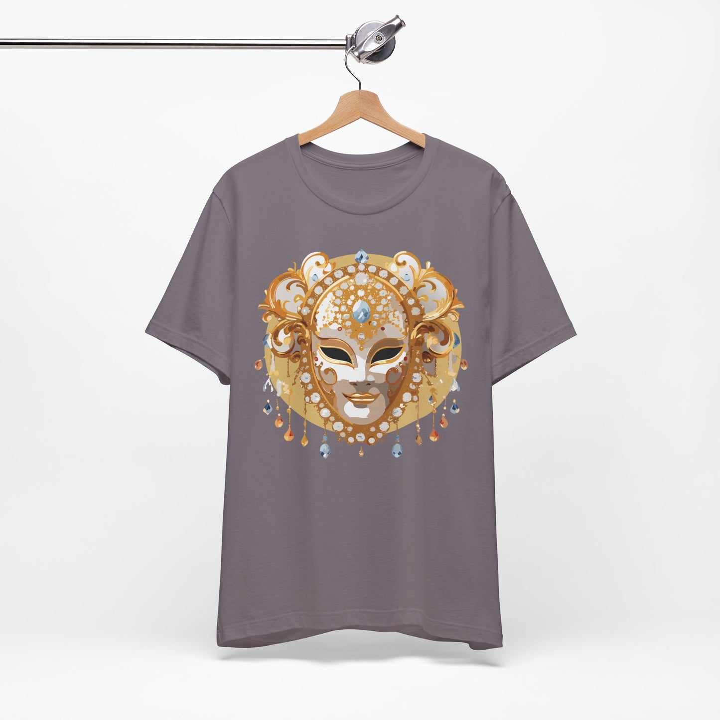 Mask Shirt, Shirt with Mask, Tee Shirt with Gold Face