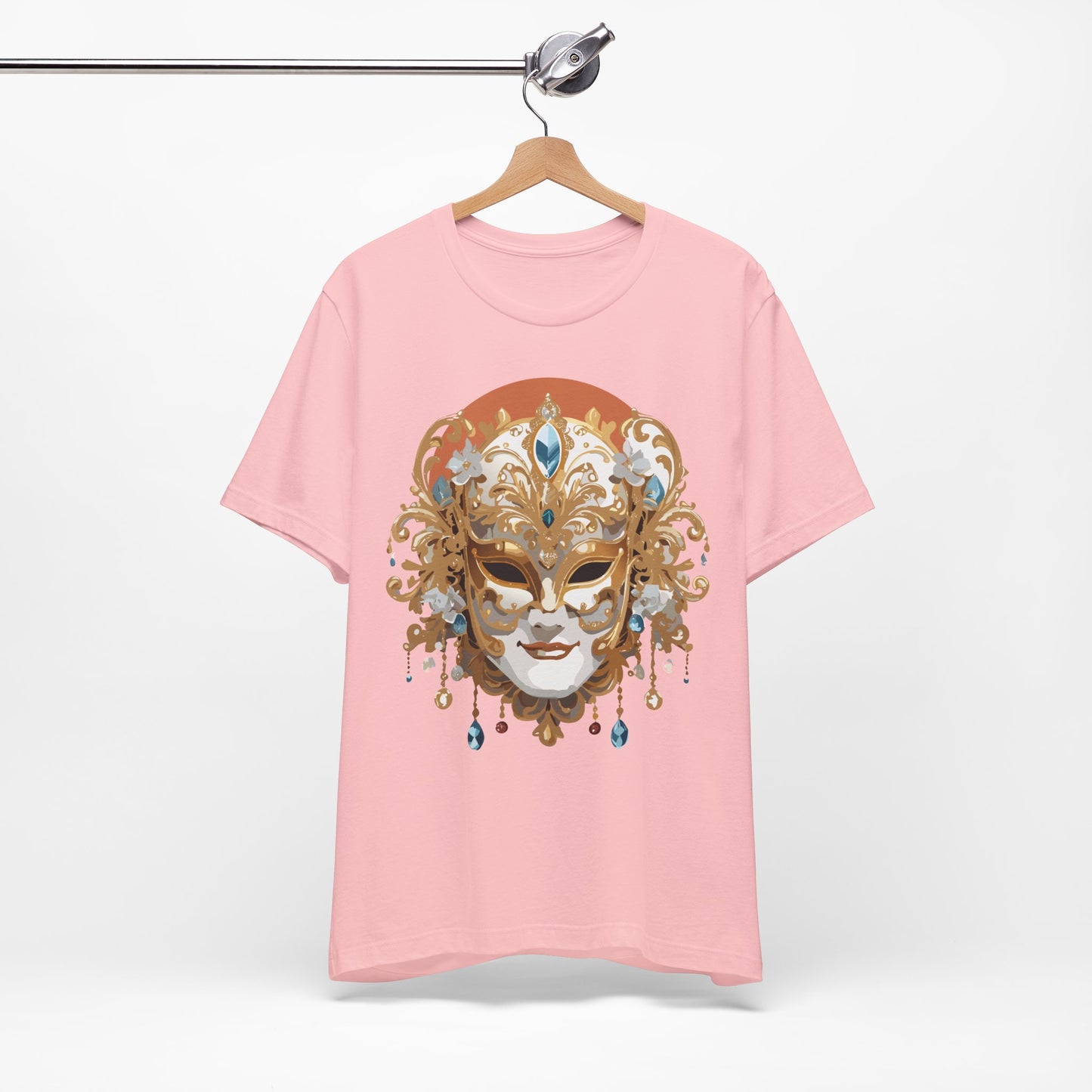 Mask Shirt, Shirt with Mask, Tee Shirt with Gold Face