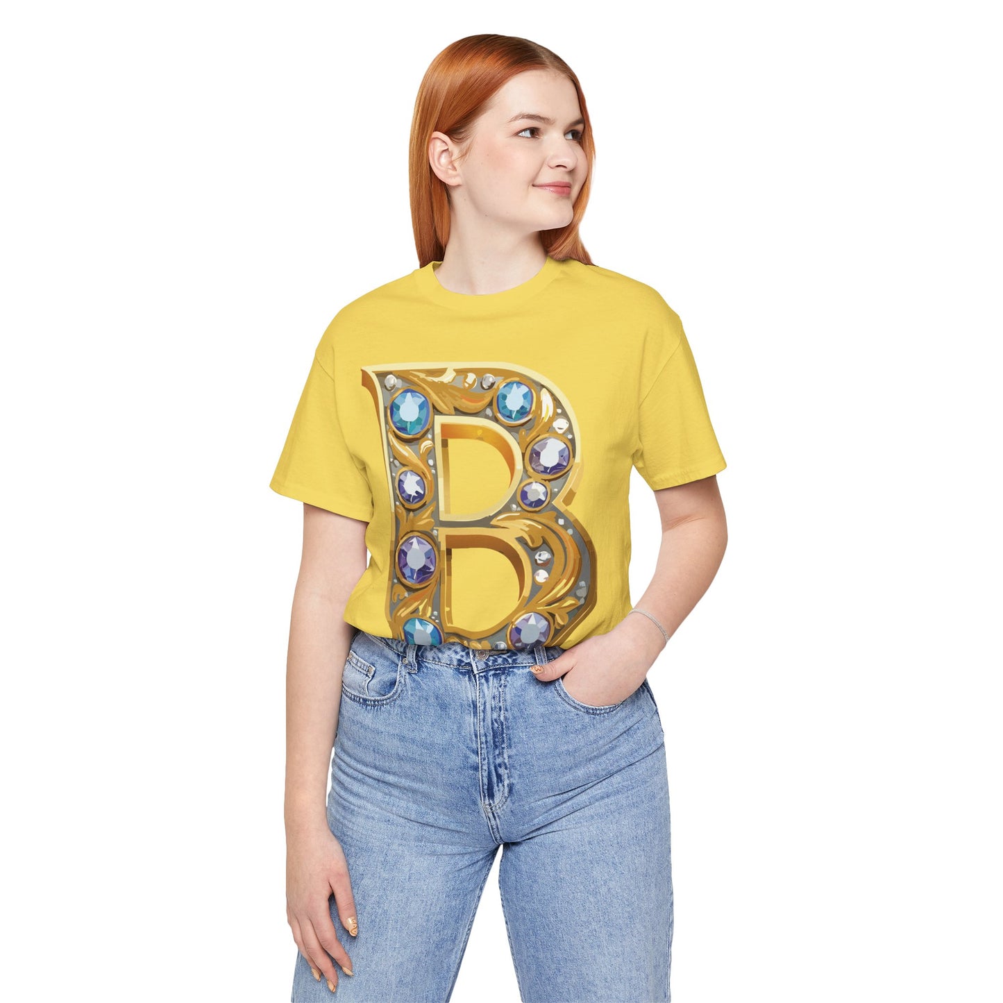 Letter Shirt, Shirt with Letters, Tee Shirt with Gold Letter, Shirt with Antique Letters