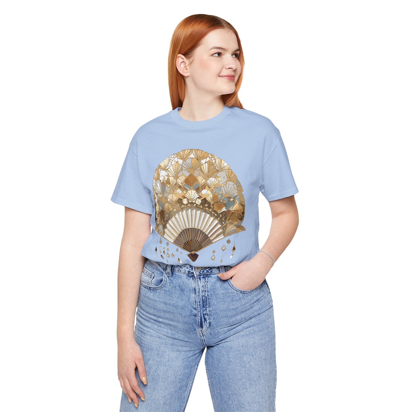 Fan shirt, Shirt with Fan, Tee Shirt with Gold Blower