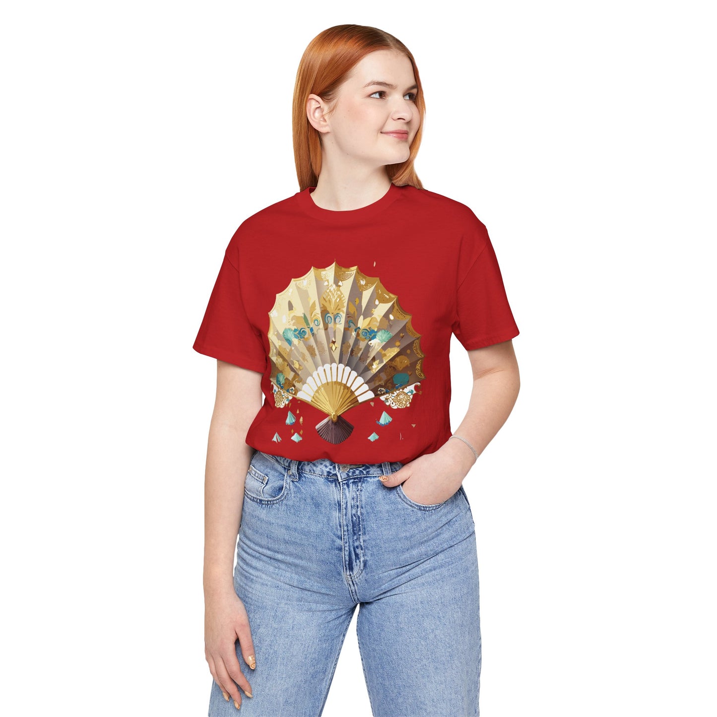 Fan shirt, Shirt with Fan, Tee Shirt with Gold Blower
