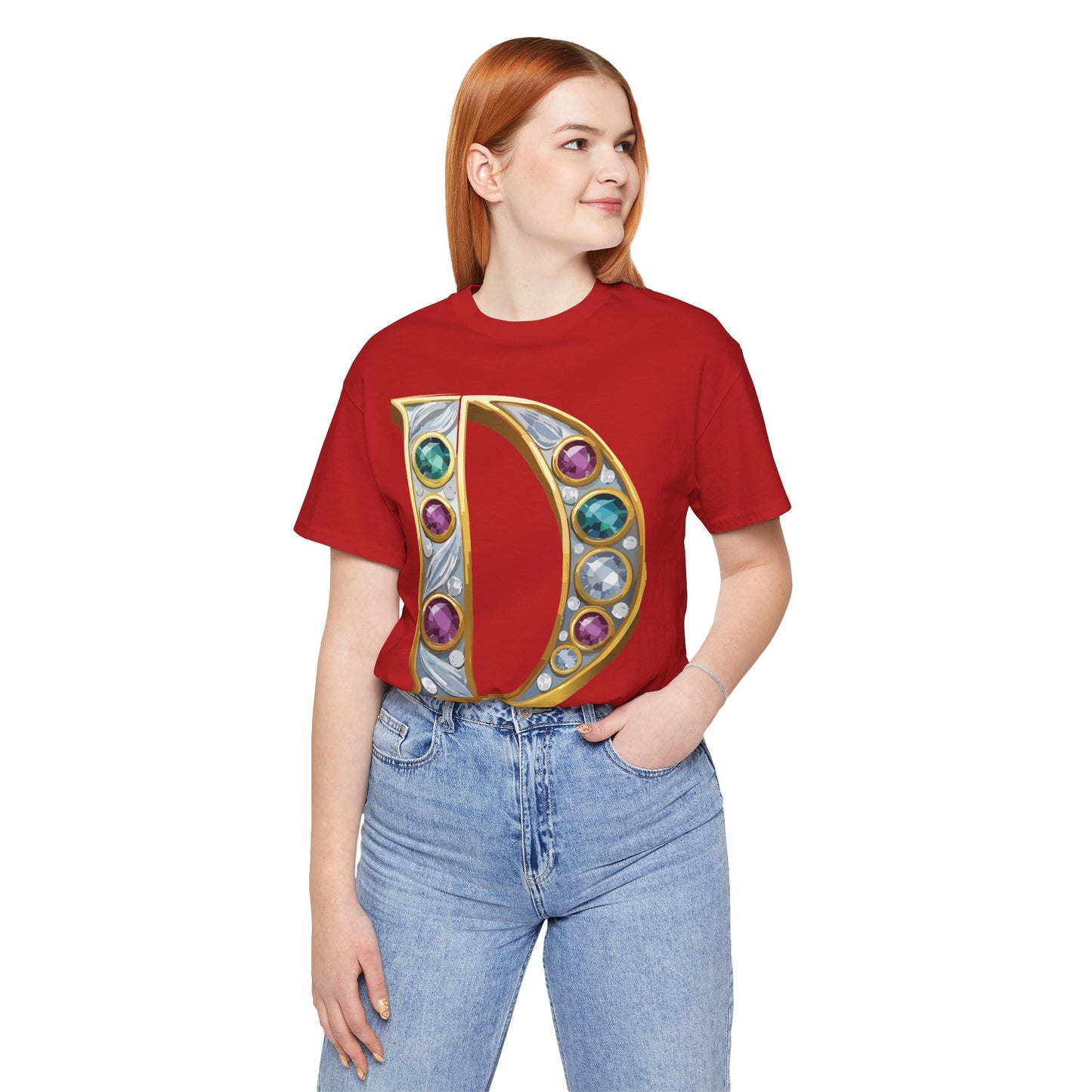 Letter Shirt, Shirt with Letters, Tee Shirt with Gold Letter, Shirt with Antique Letters