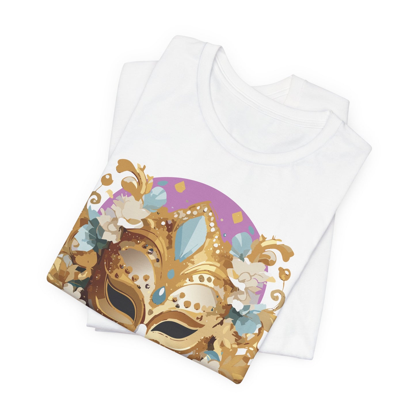 Mask Shirt, Shirt with Mask, Tee Shirt with Gold Face