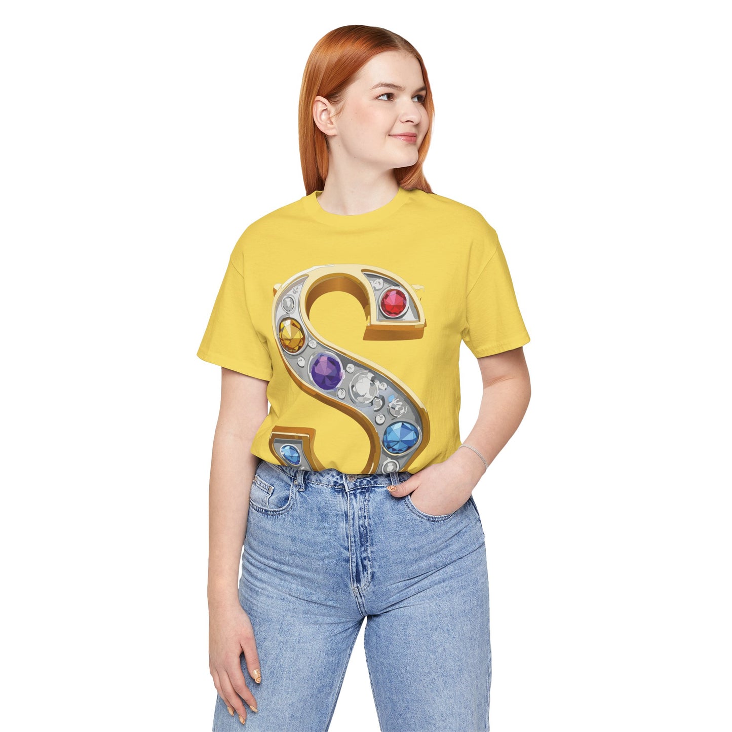 Letter Shirt, Shirt with Letters, Tee Shirt with Gold Letter, Shirt with Antique Letters