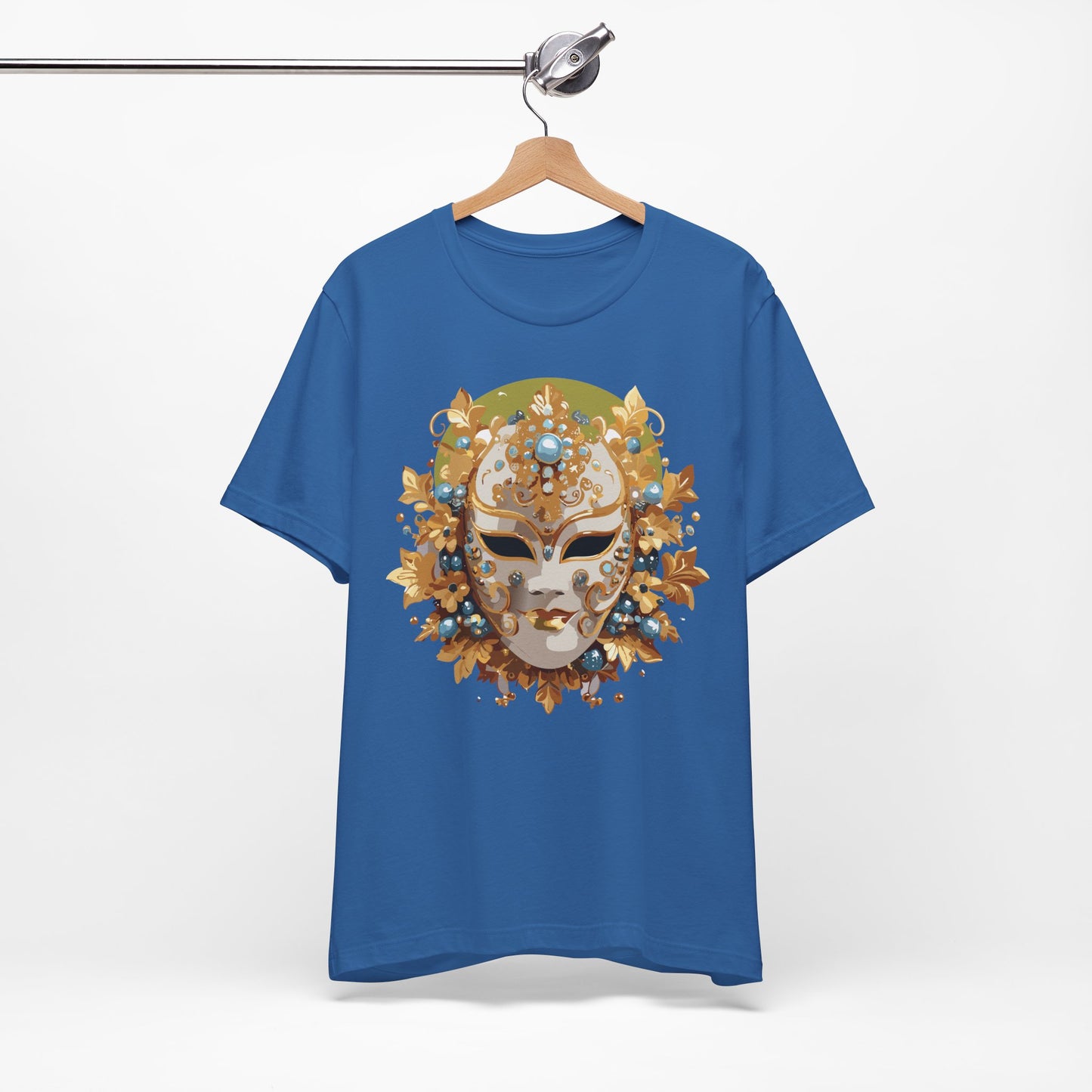 Mask Shirt, Shirt with Mask, Tee Shirt with Gold Face