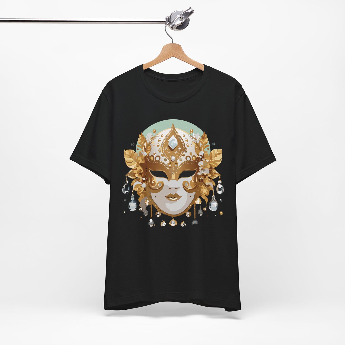 Mask Shirt, Shirt with Mask, Tee Shirt with Gold Face