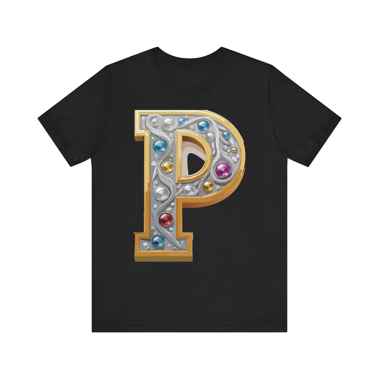 Letter Shirt, Shirt with Letters, Tee Shirt with Gold Letter, Shirt with Antique Letters