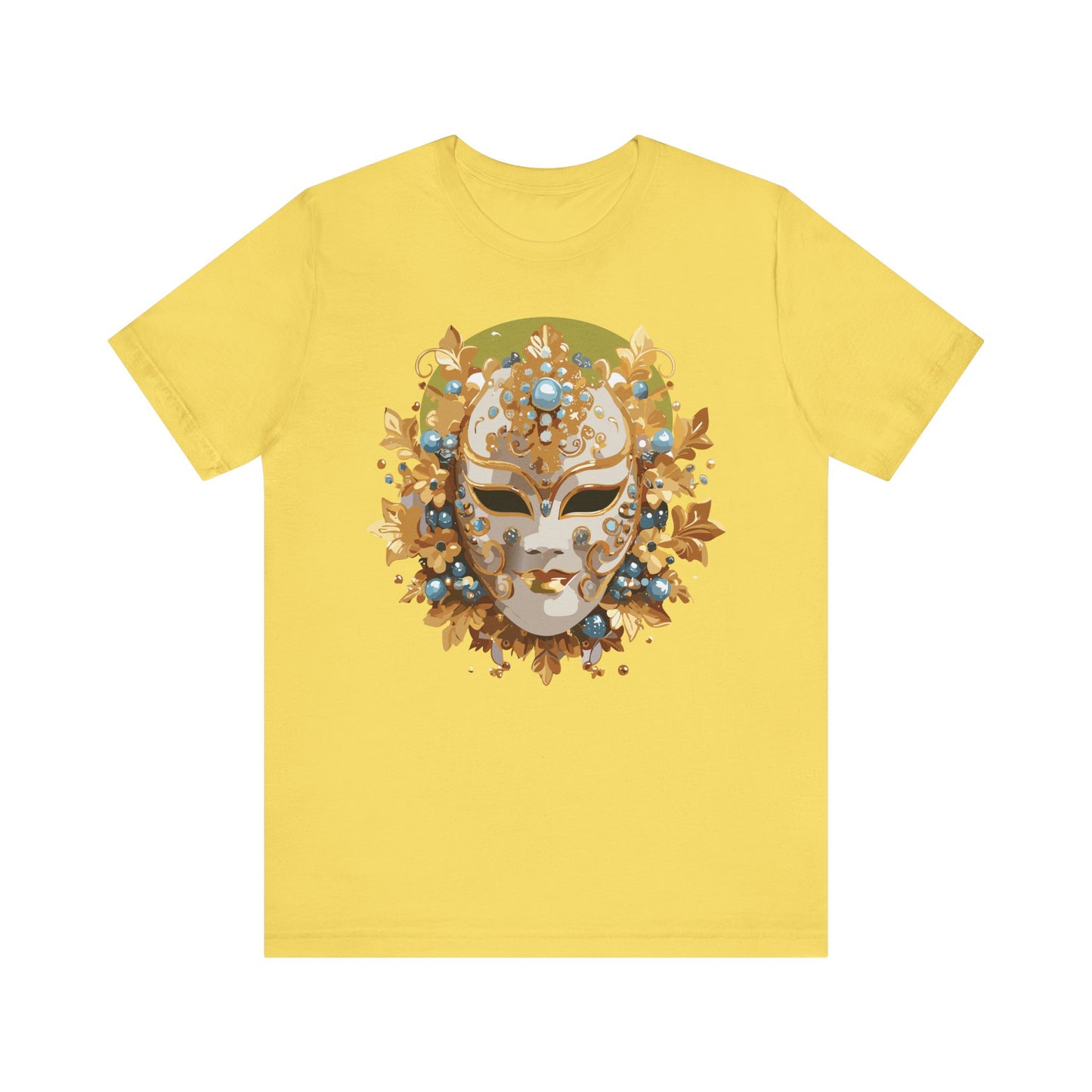 Mask Shirt, Shirt with Mask, Tee Shirt with Gold Face