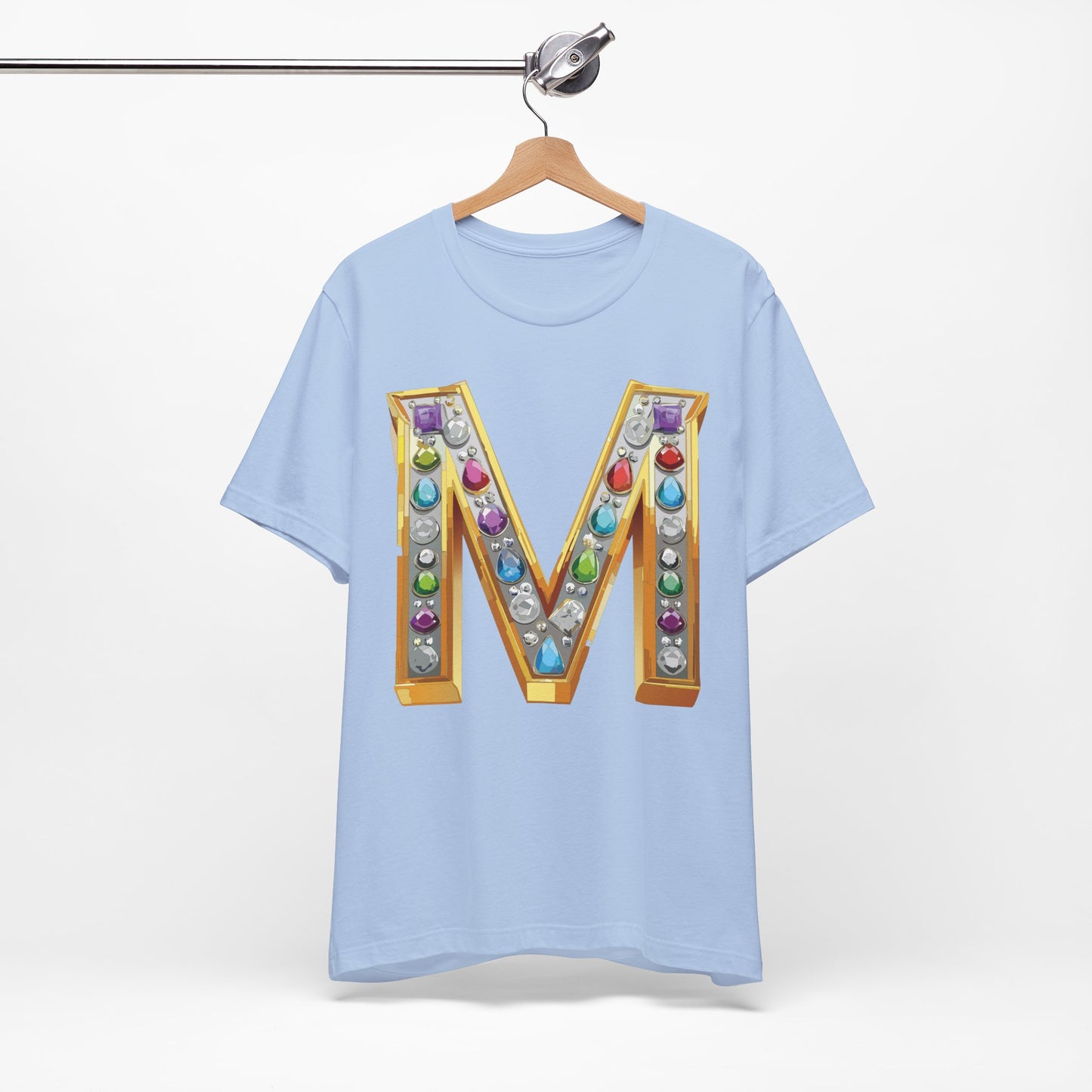 Letter Shirt, Shirt with Letters, Tee Shirt with Gold Letter, Shirt with Antique Letters